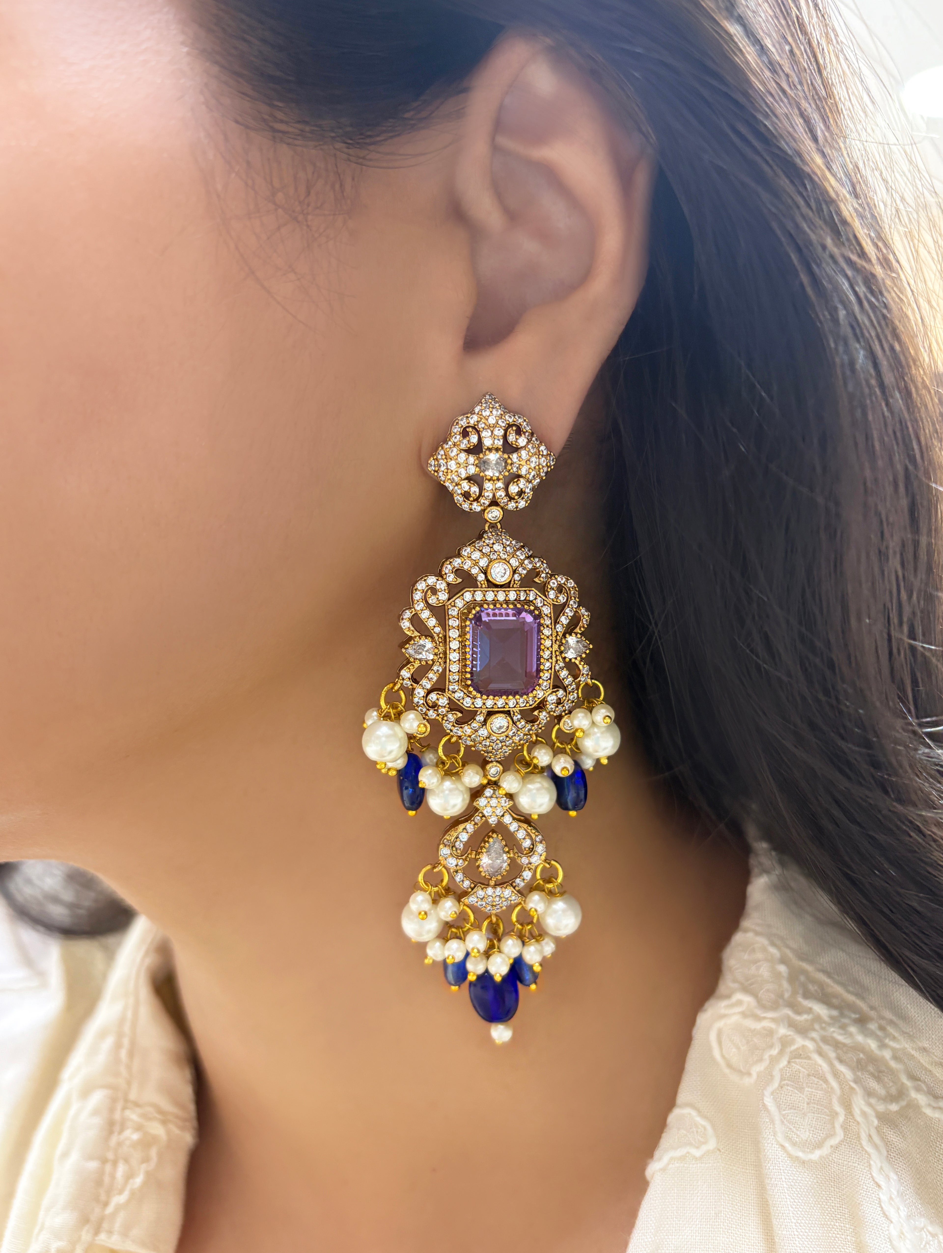 Anamika Ethnic Diamond Designer Earrings