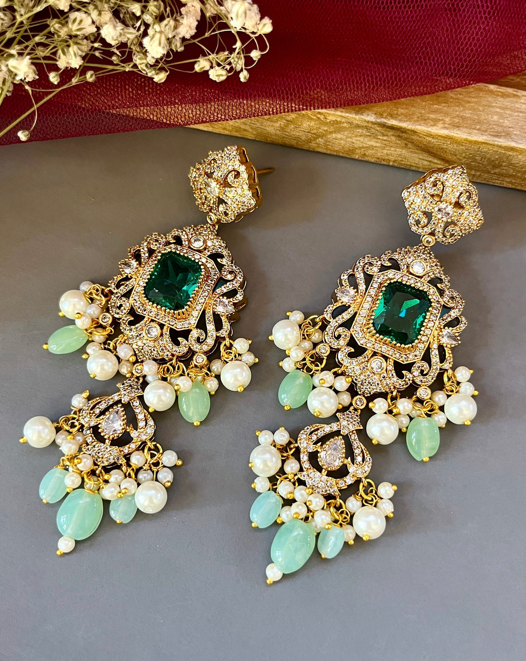 Anamika Ethnic Diamond Designer Earrings
