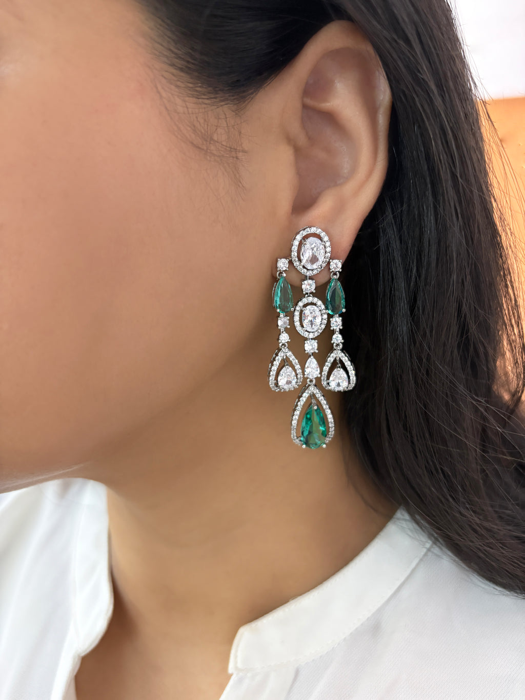 Erisha Pear Drop Diamond Earrings