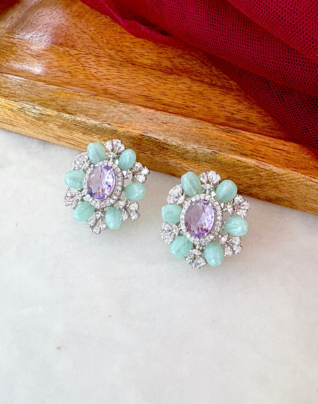 Minty Contemporary Oval Studs