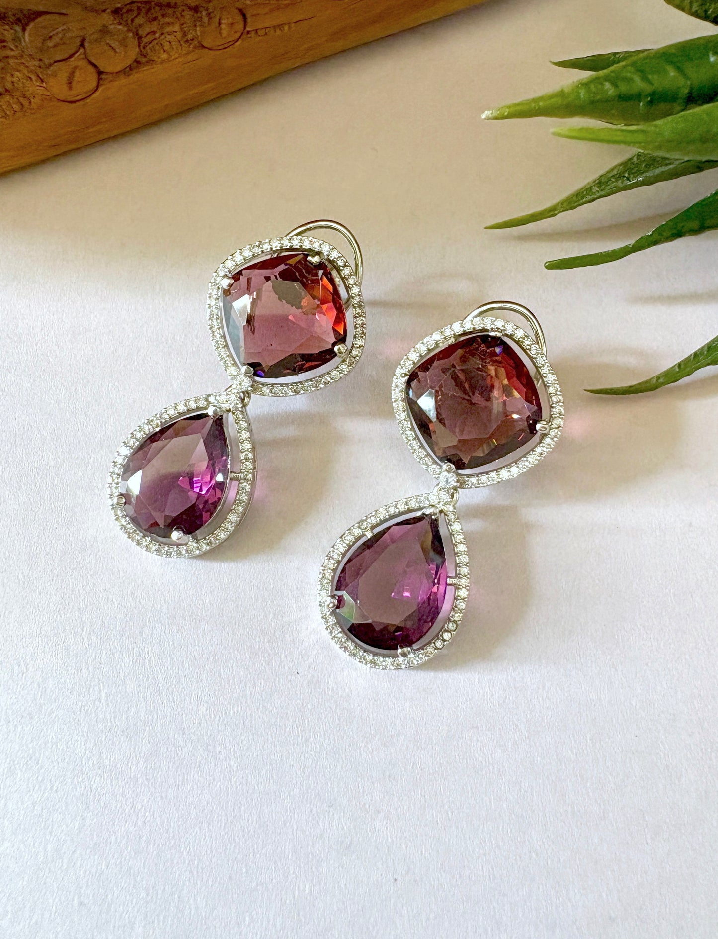 Cushion Drop Diamond Earrings