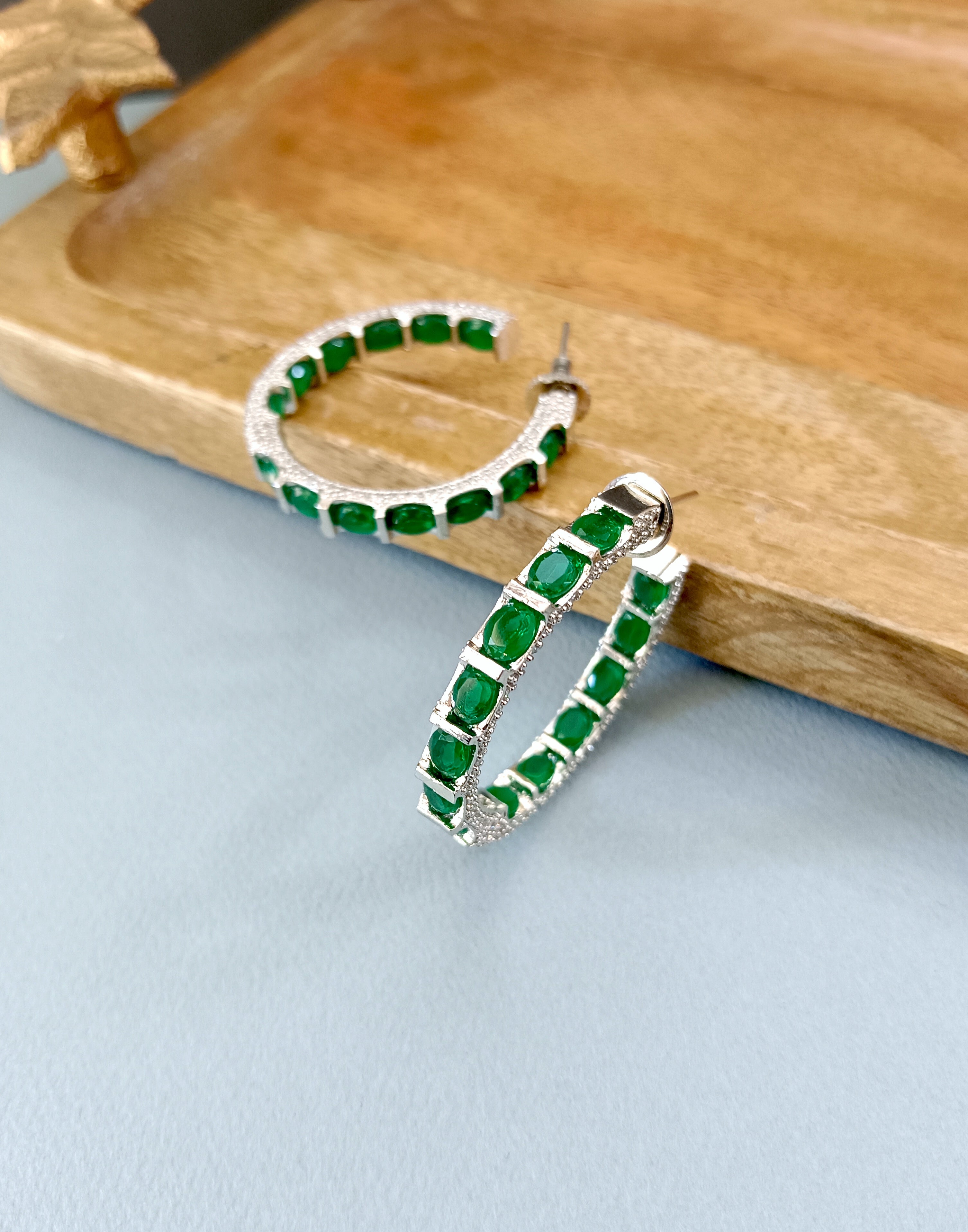 Athena Diamond & Color Stone Hoops