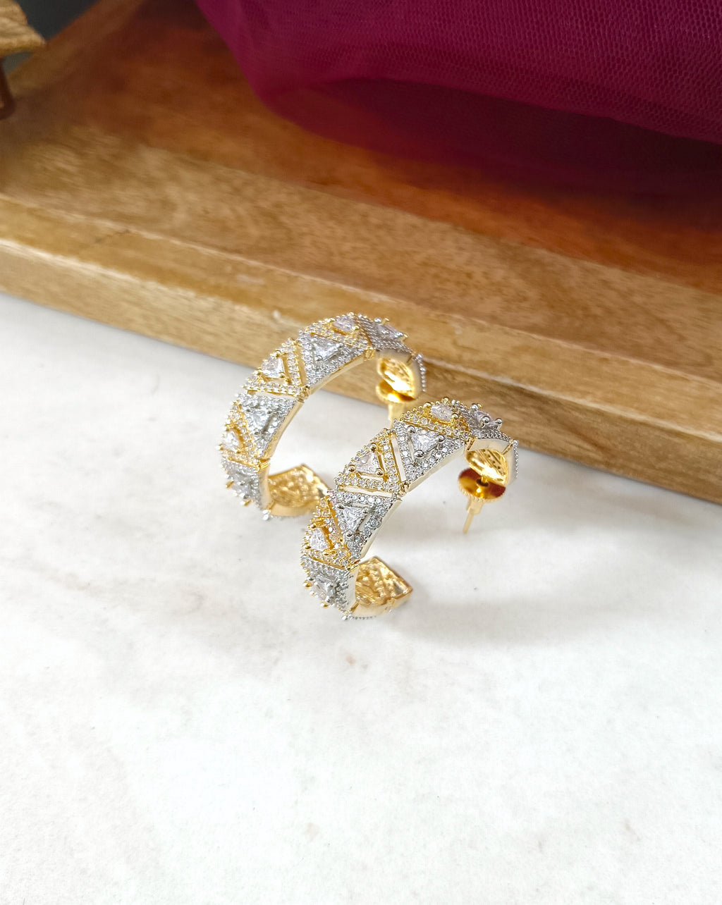 Maria Diamond Statement Hoops