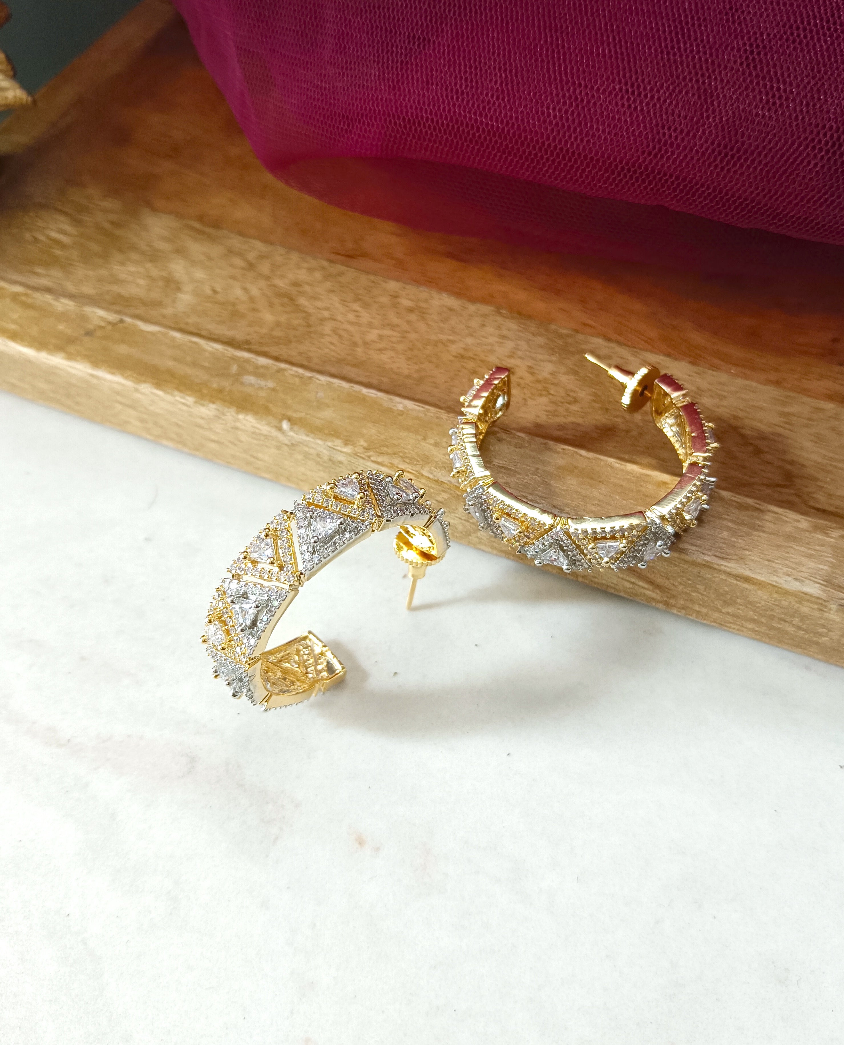 Maria Diamond Statement Hoops