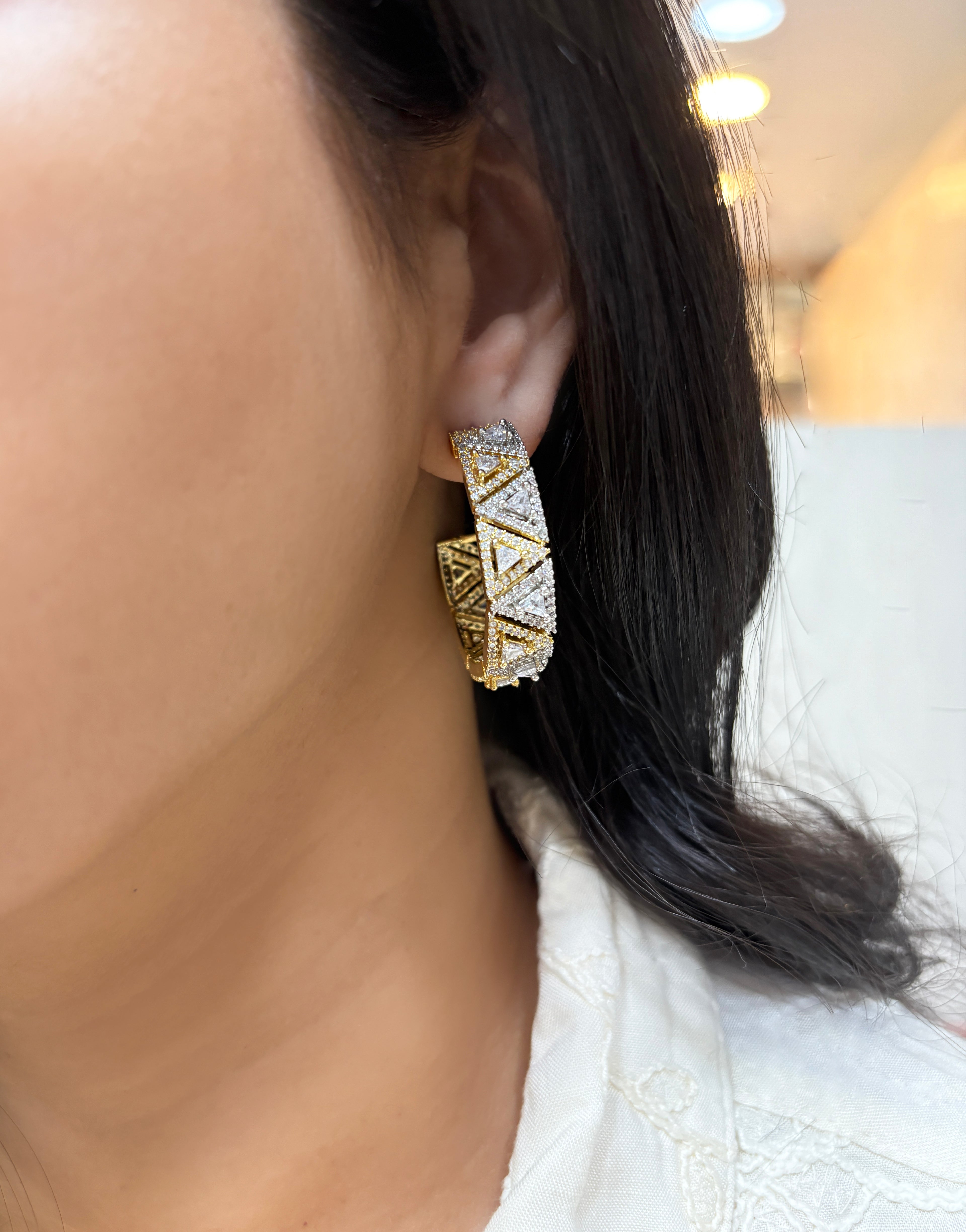 Maria Diamond Statement Hoops