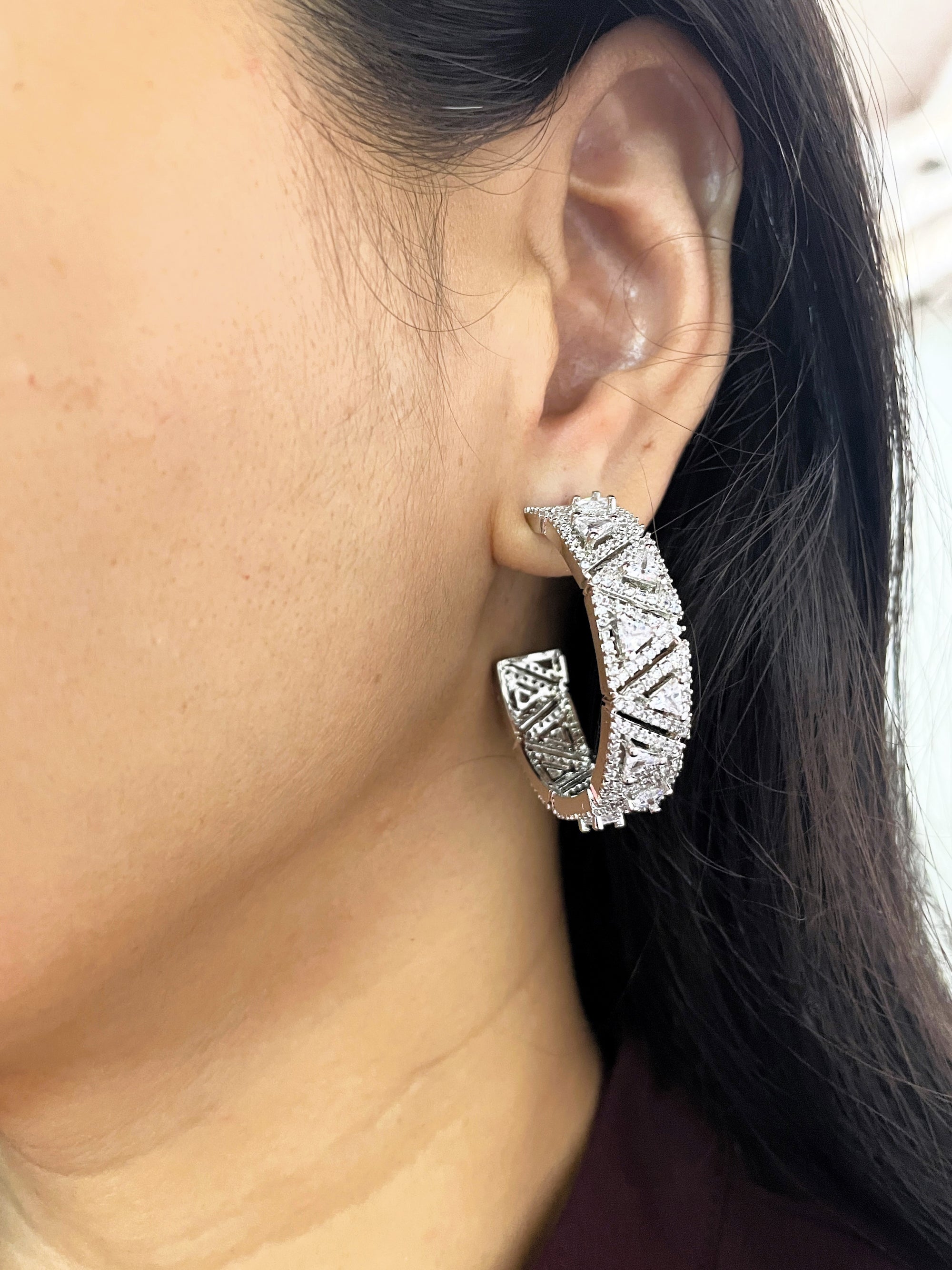 Maria Diamond Statement Hoops