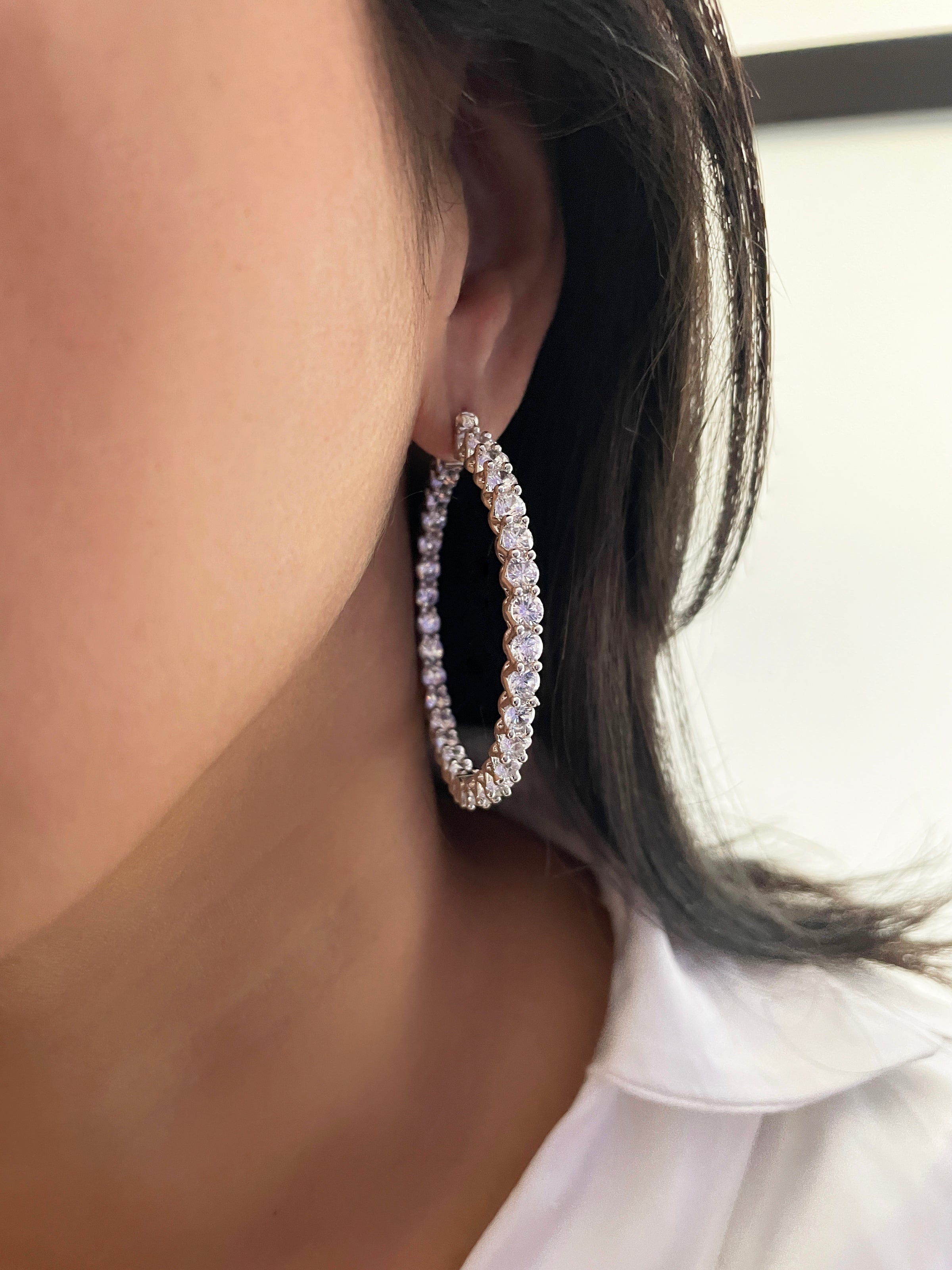 Melody Diamond Statement Hoops