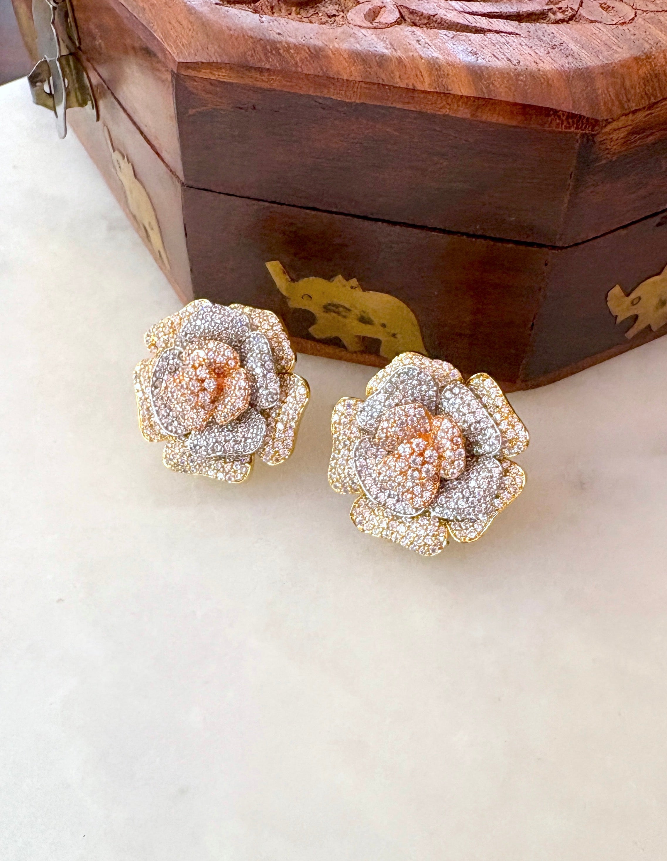 Rose Chic Floral Studs