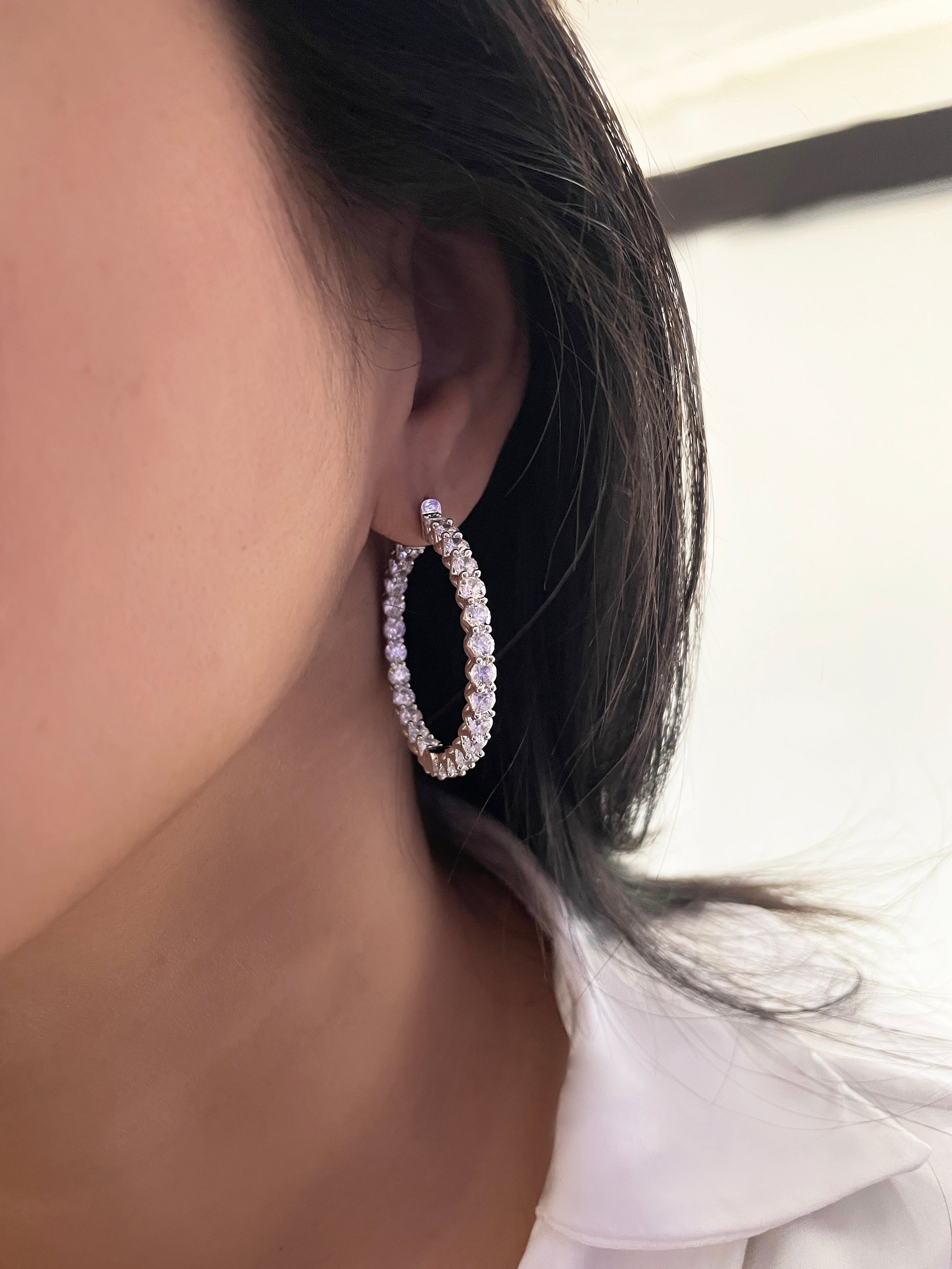 Melody Medium Sized Diamond Hoops