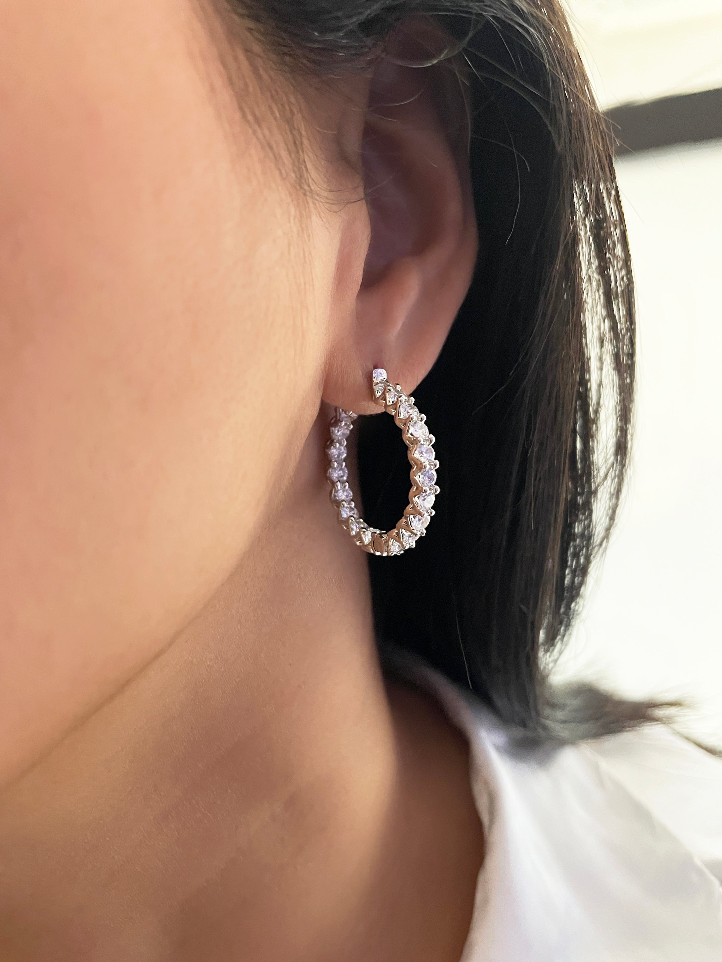 Melody Small Size Diamond Hoops