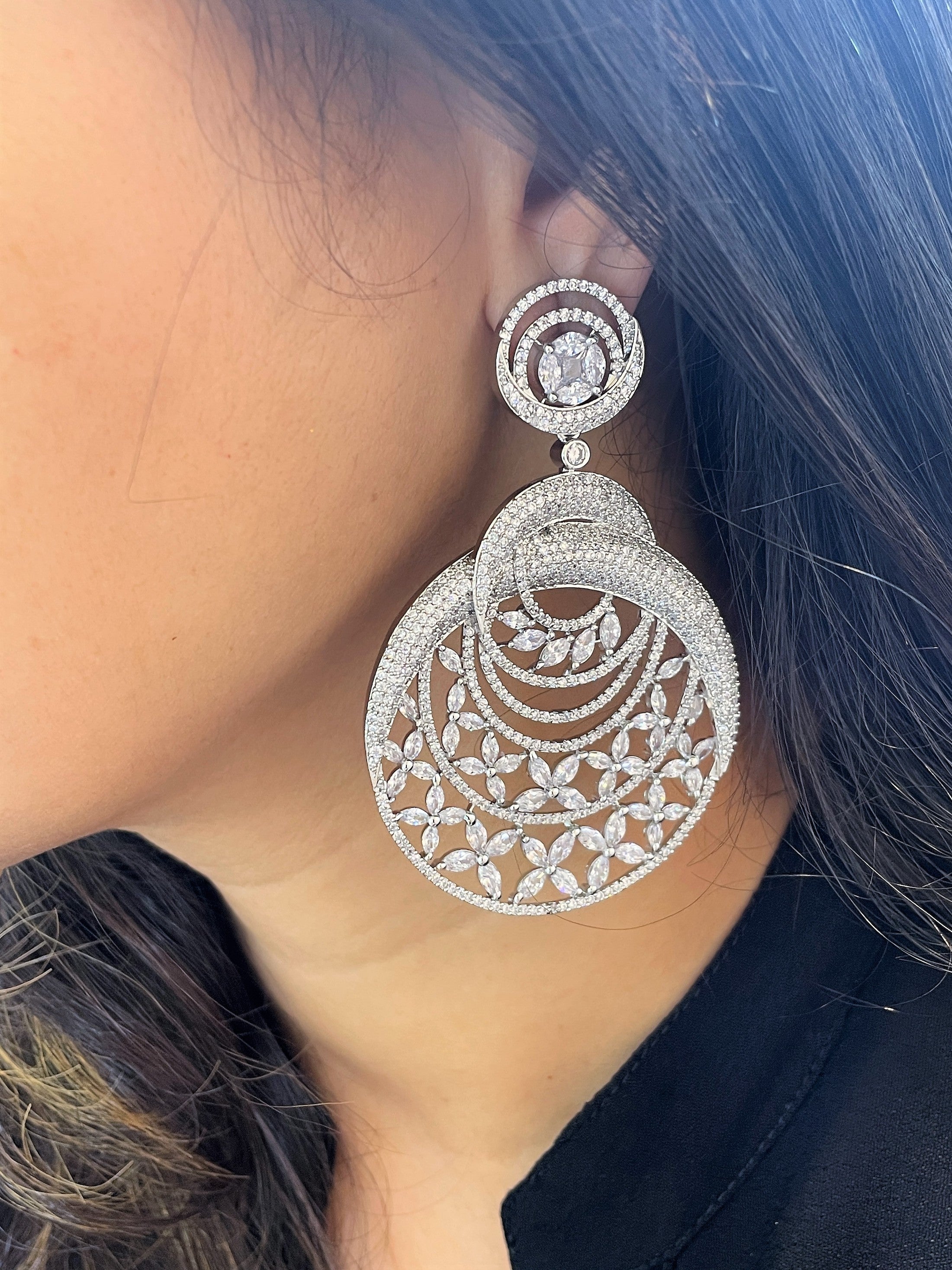 Renee Diamond Statement Earrings