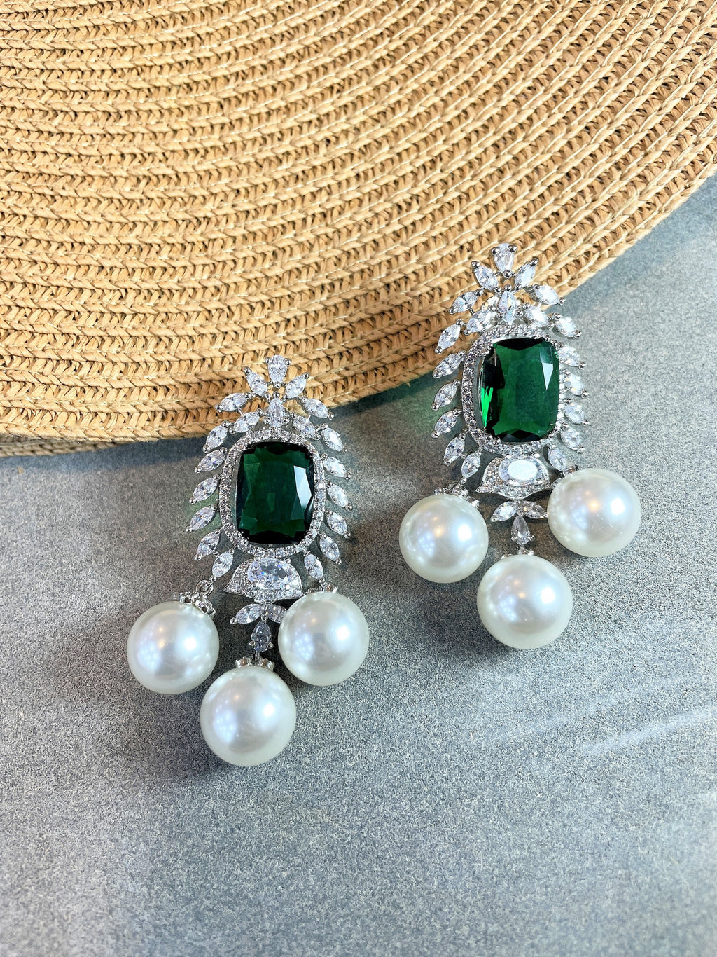 Yashi Diamond & Pearl Statement Earrings