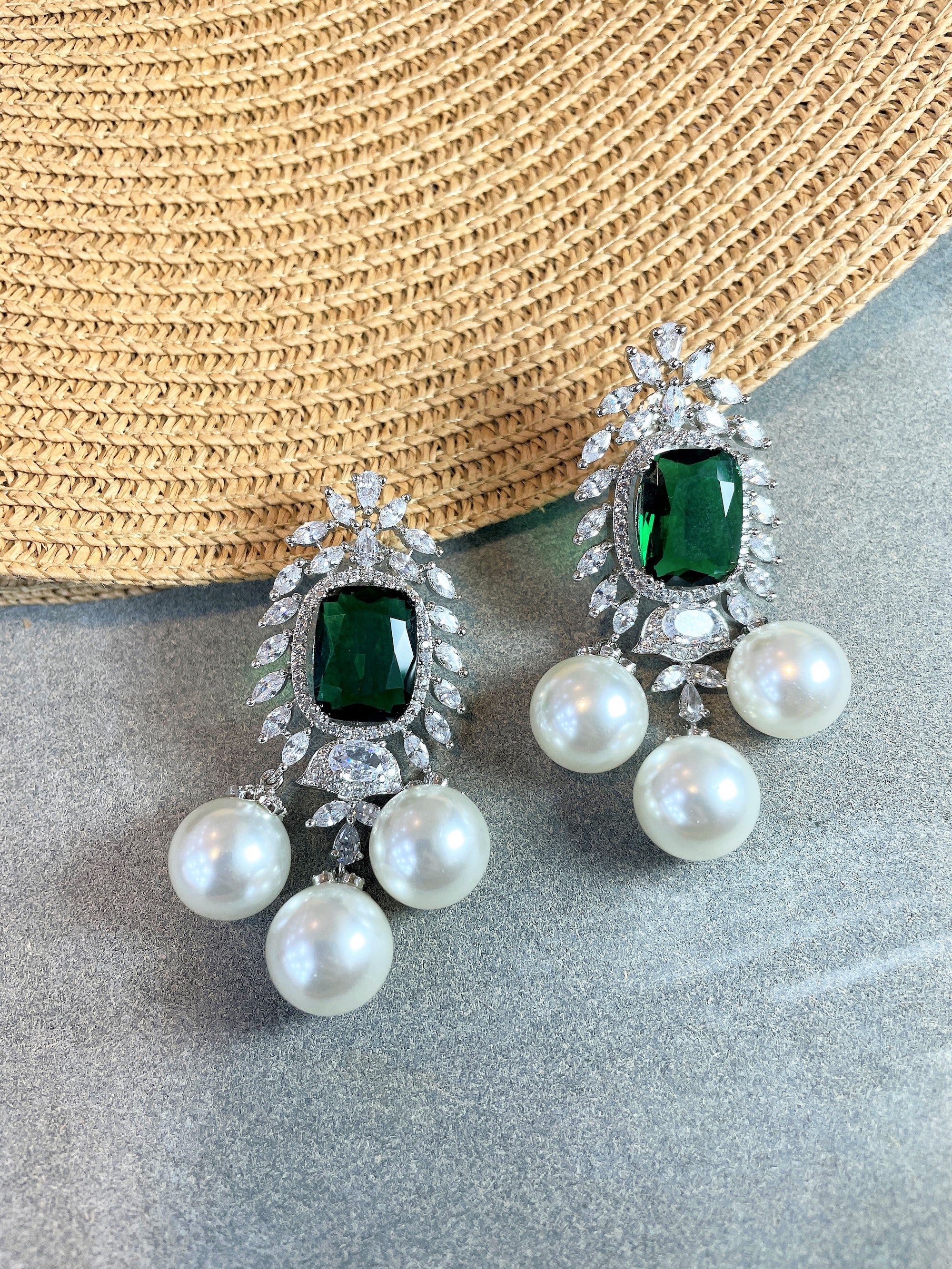 Yashi Diamond & Pearl Statement Earrings