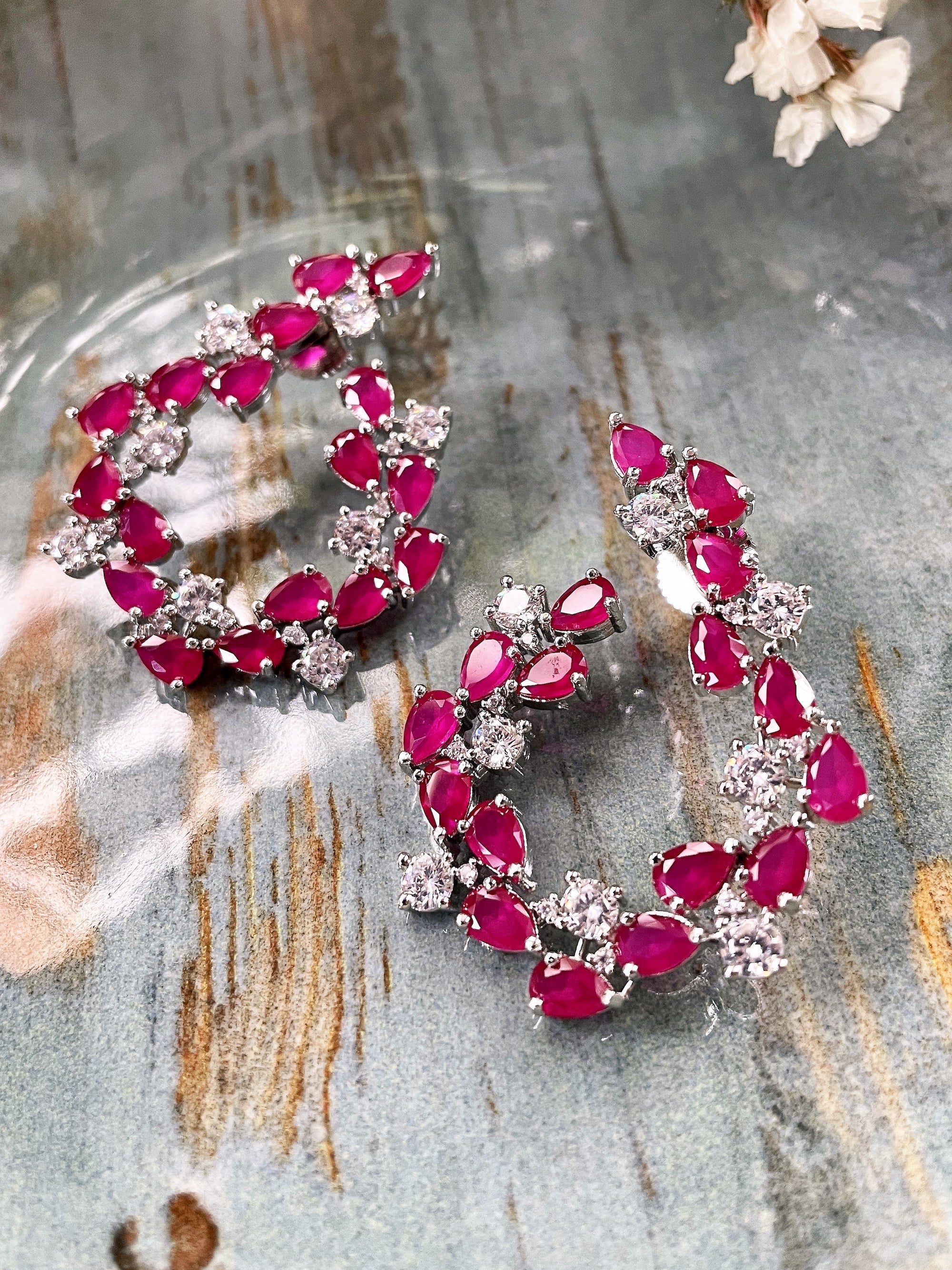 Sage Diamond & Colorstone Designer Studs