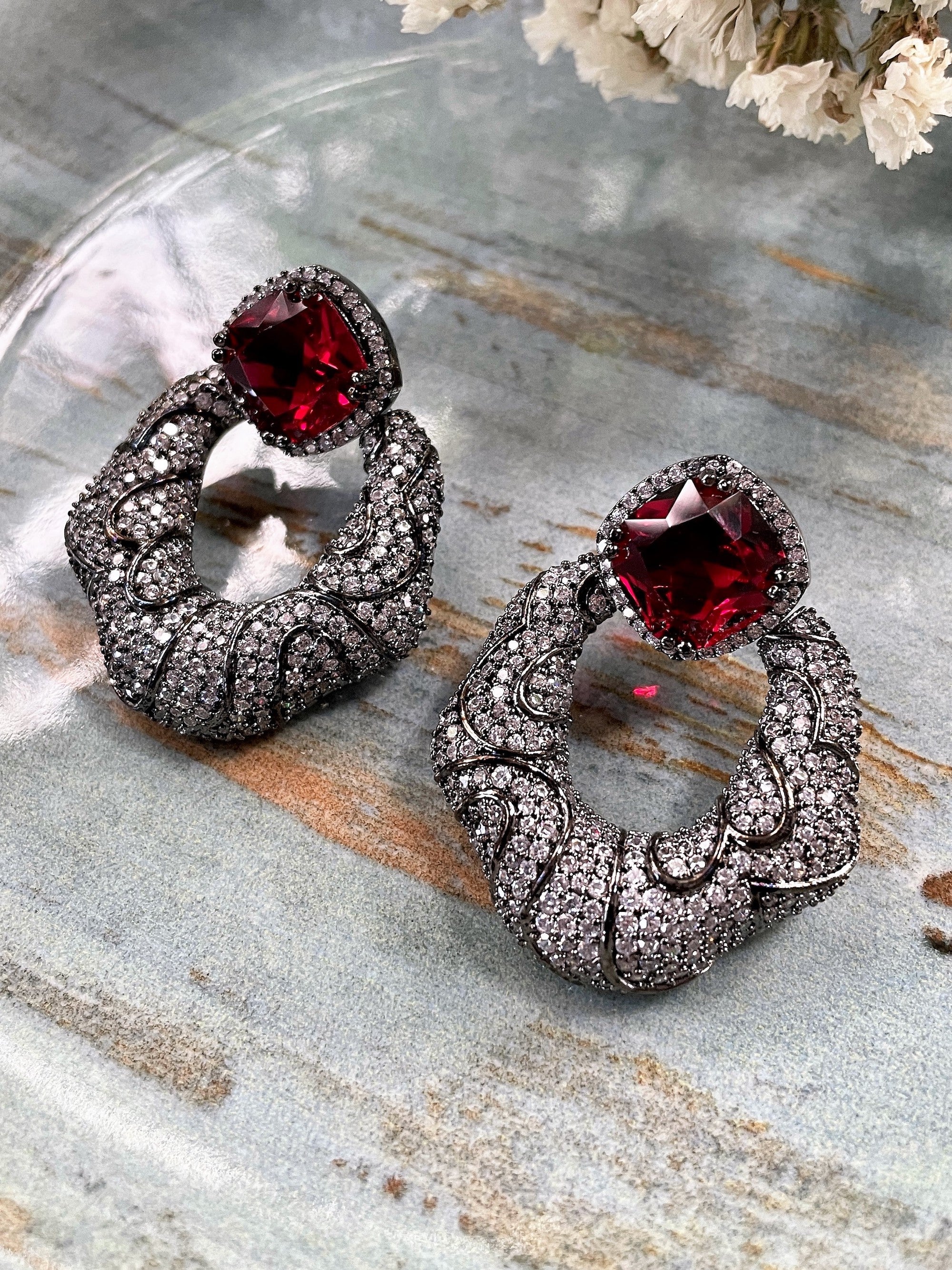 Orchid Diamond Designer Earrings