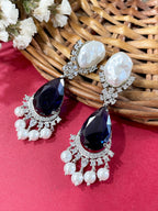 Ashvi Diamond & Baroque Pearl Earrings