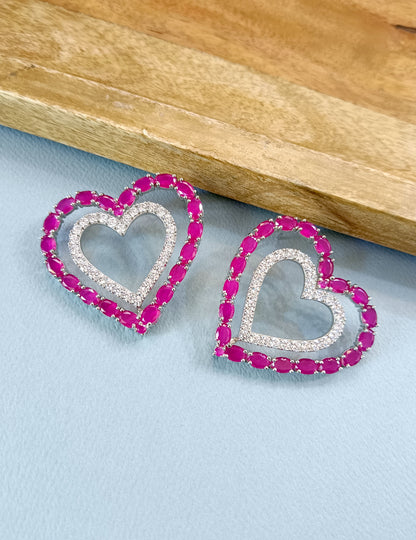 Hearty Statement Diamond Studs