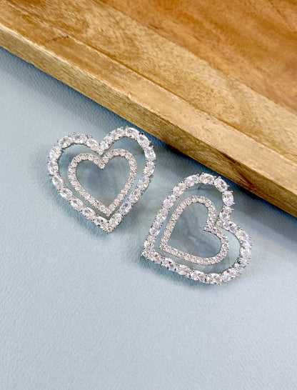 Hearty Statement Diamond Studs