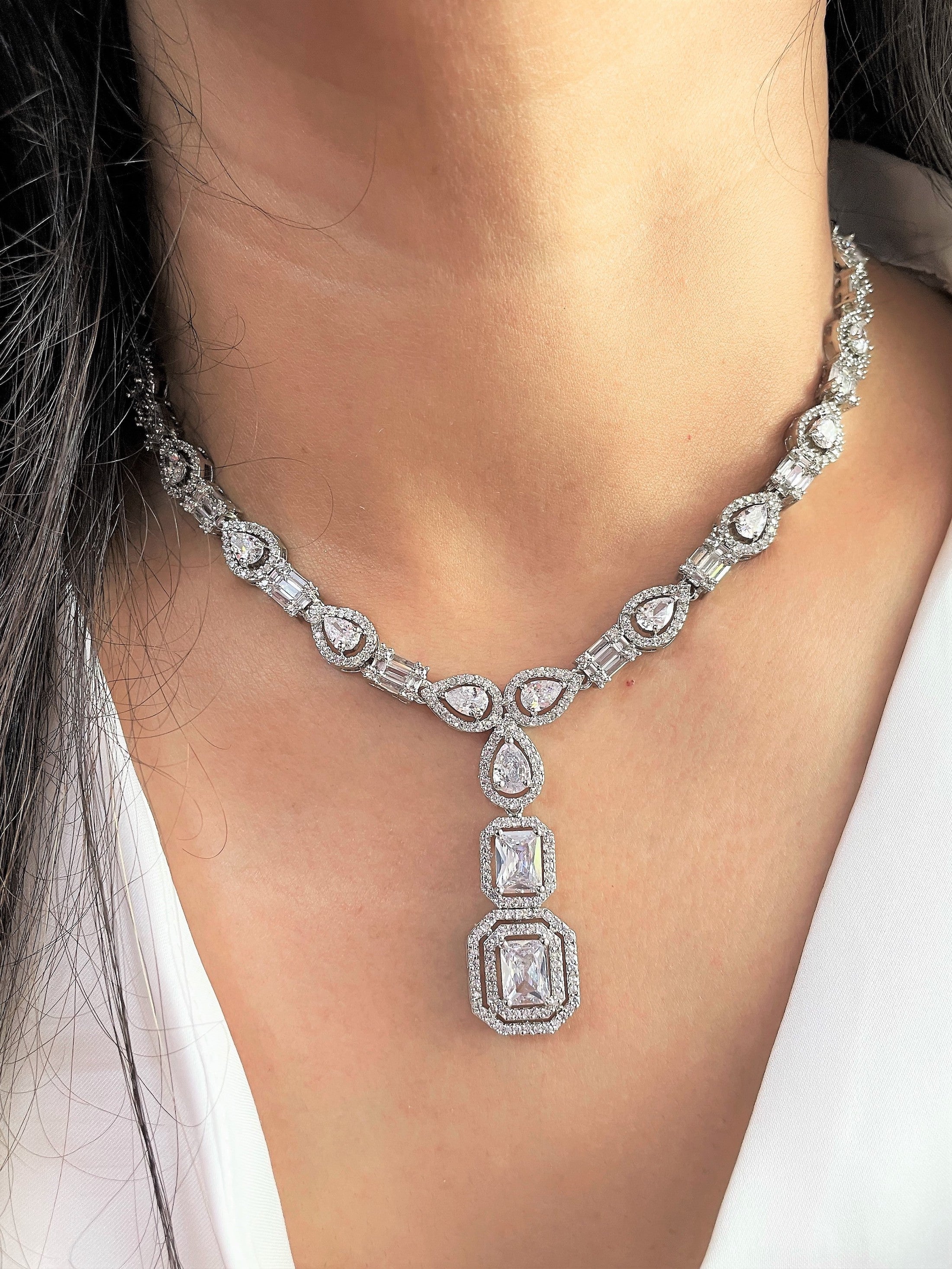 Autumn Diamond Lariat Necklace Set