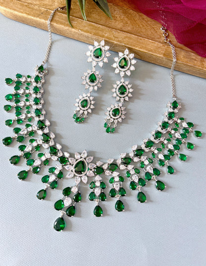 Diksha Designer Diamond & Color Stones Necklace Set
