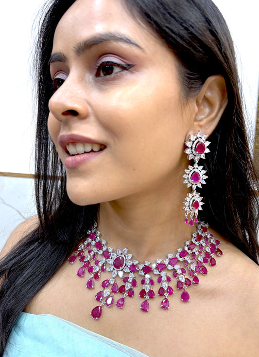 Diksha Designer Diamond & Color Stones Necklace Set