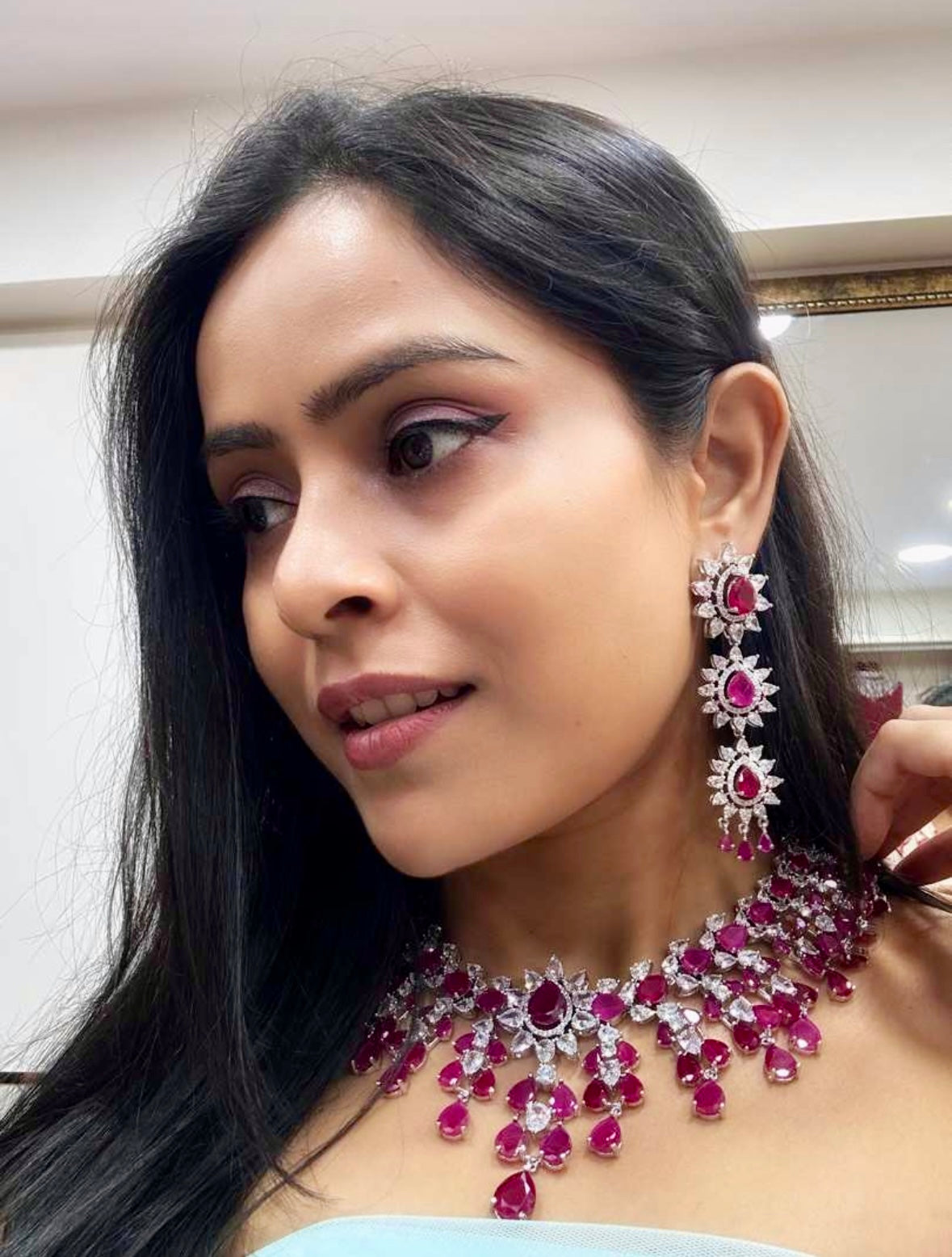 Diksha Designer Diamond & Color Stones Necklace Set