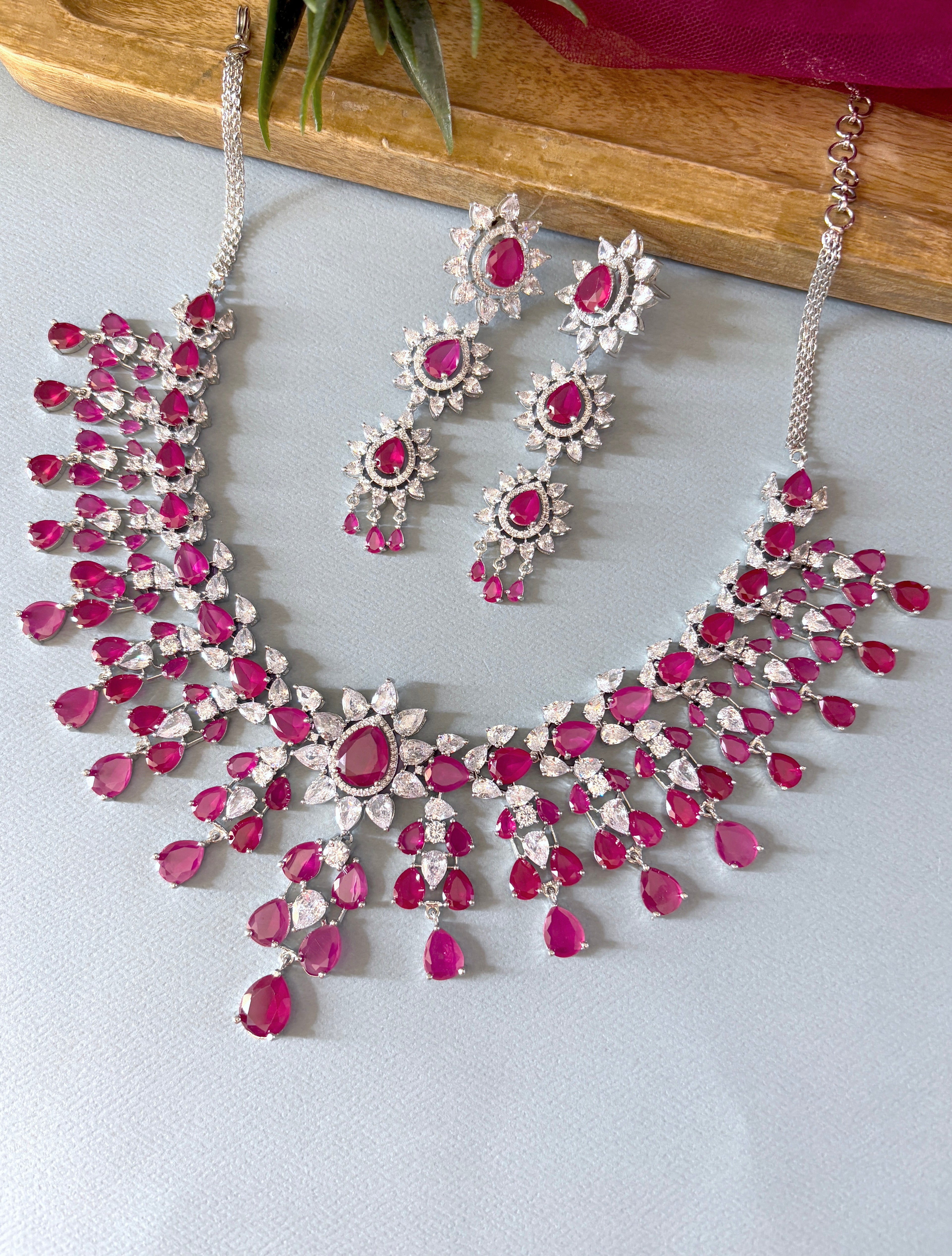 Diksha Designer Diamond & Color Stones Necklace Set