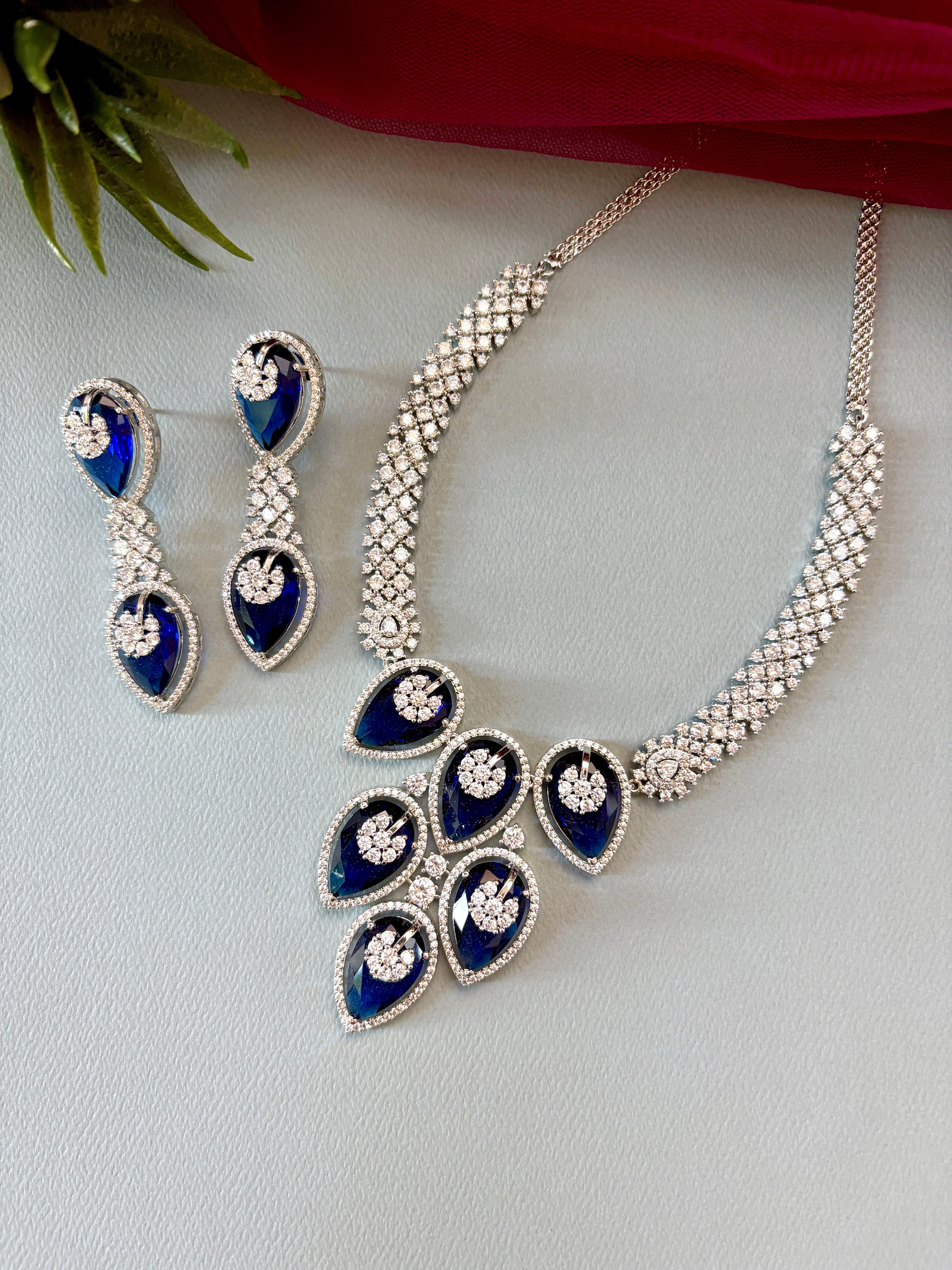 Amrit Designer Diamond & Color Stones Necklace Set