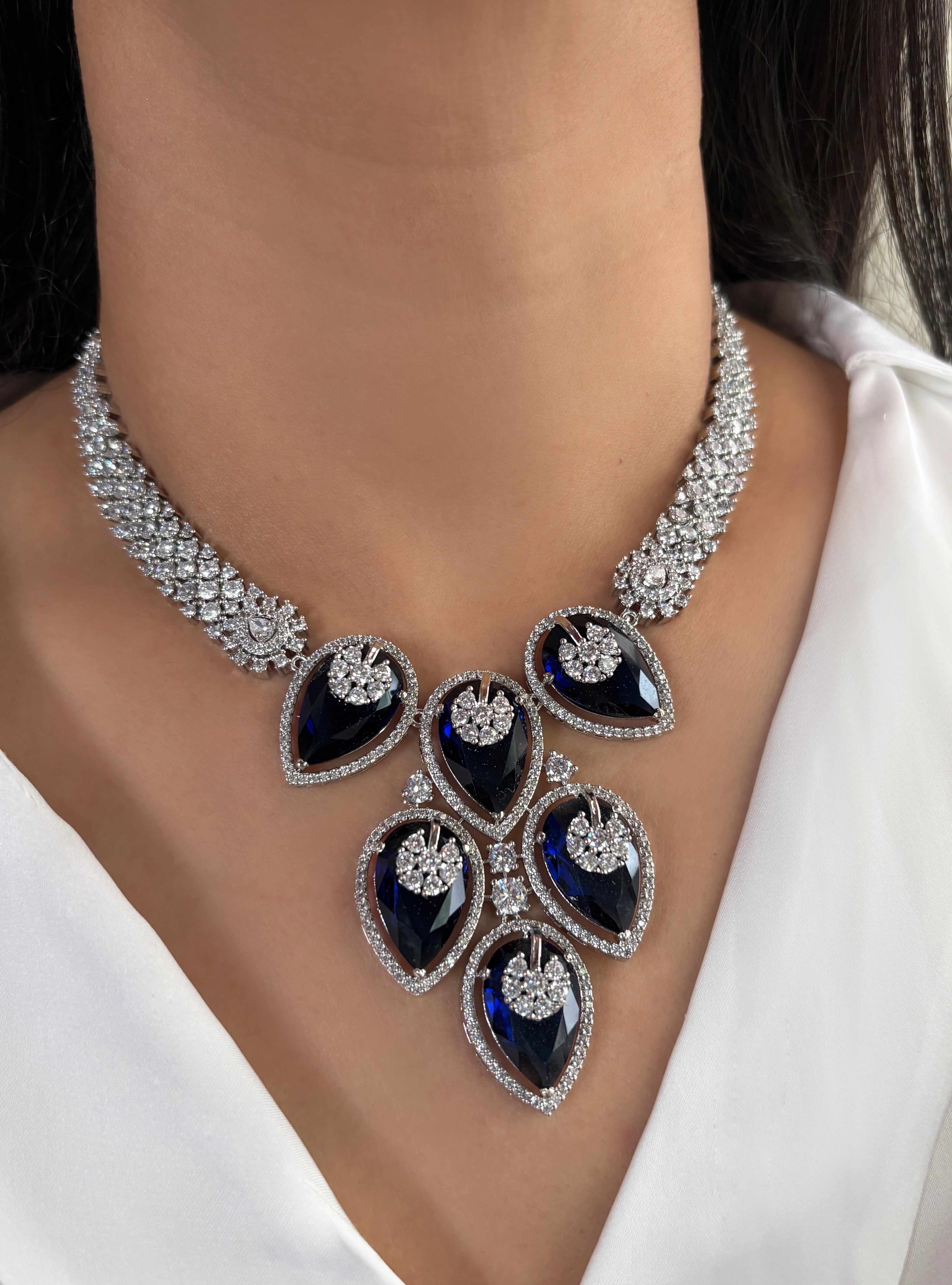 Amrit Designer Diamond & Color Stones Necklace Set