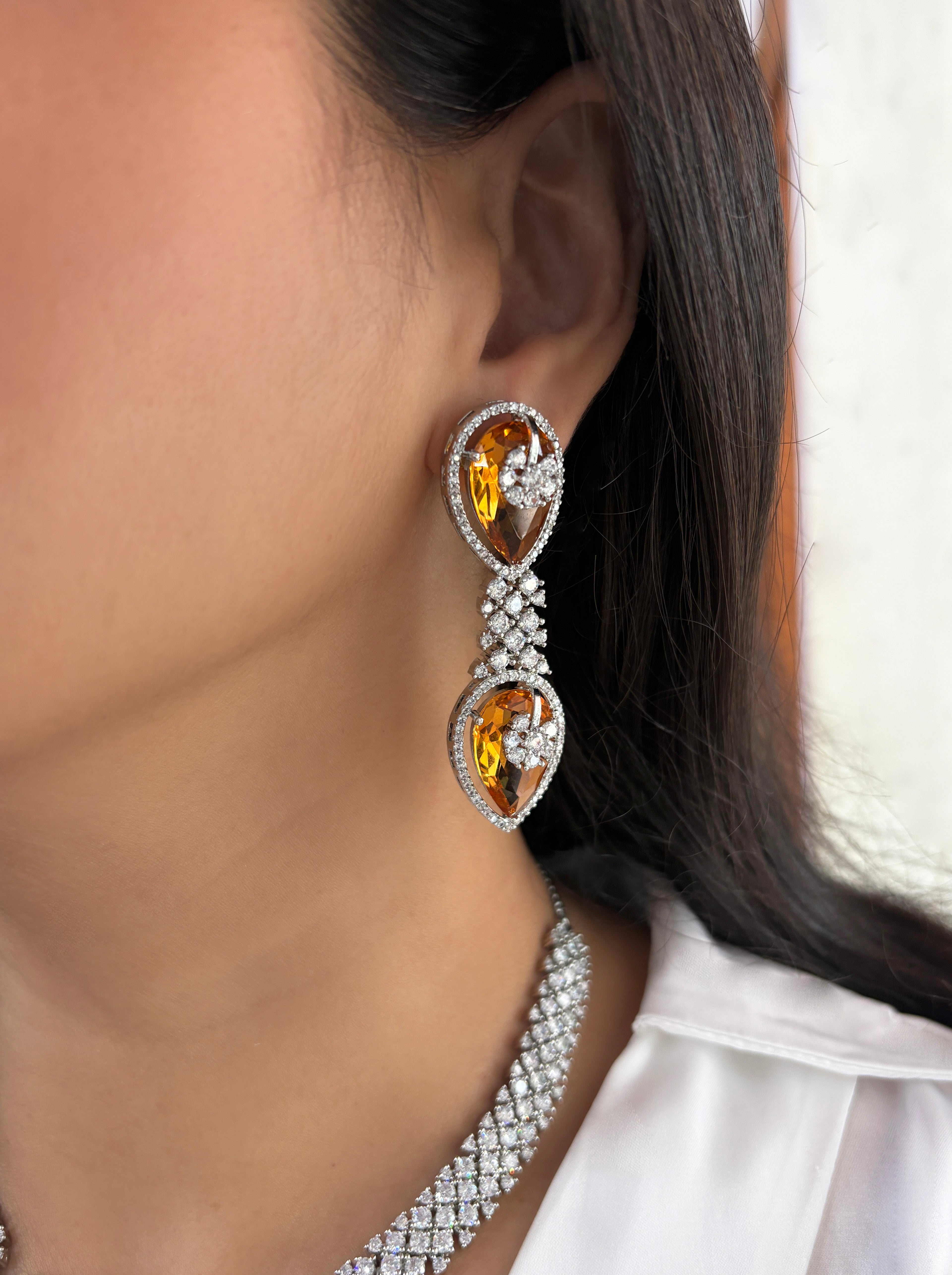 Amrit Designer Diamond & Color Stones Necklace Set