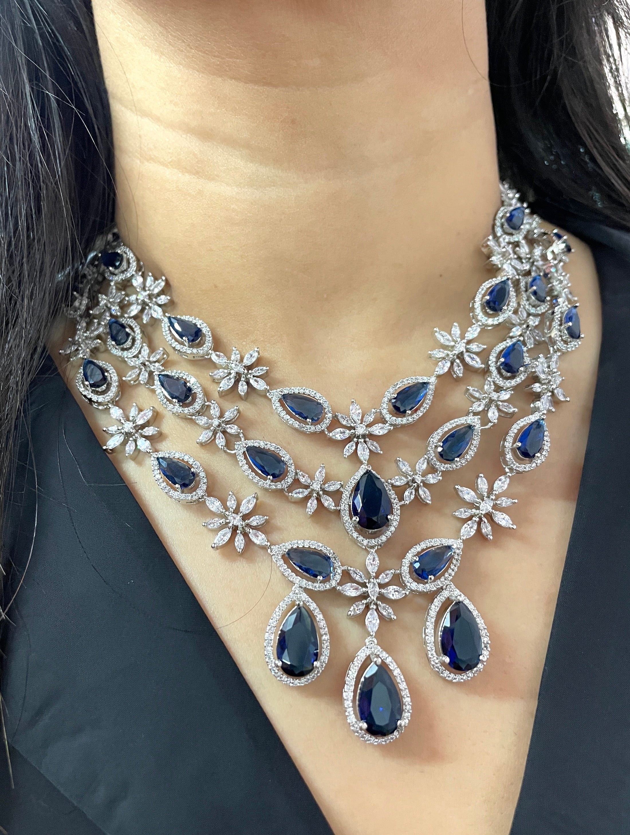 Bridget Layered Diamond Designer Necklace Set