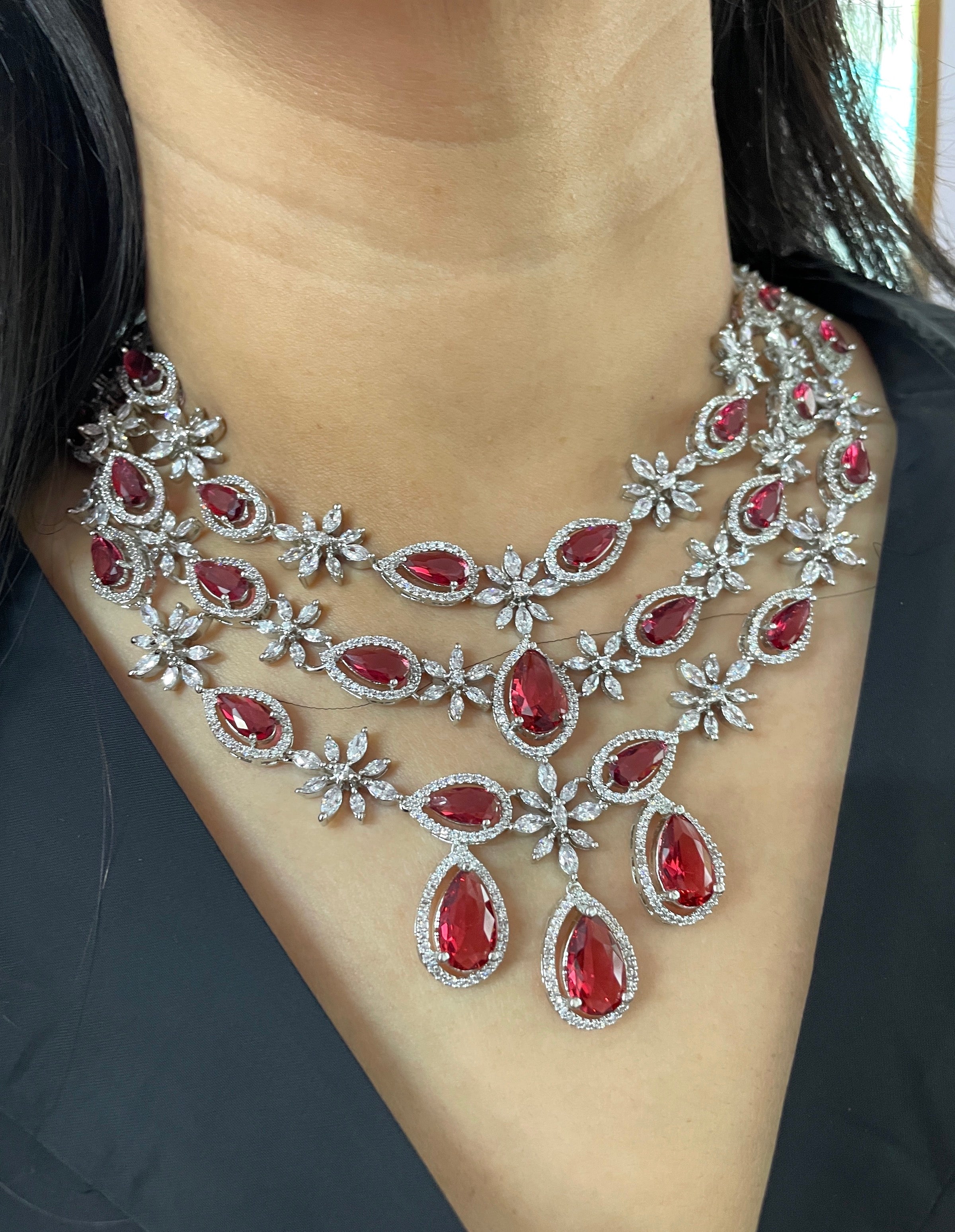 Bridget Layered Diamond Designer Necklace Set