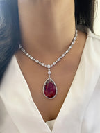 Aadra Pear Drop Lariat Necklace Set