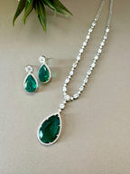 Aadra Pear Drop Lariat Necklace Set