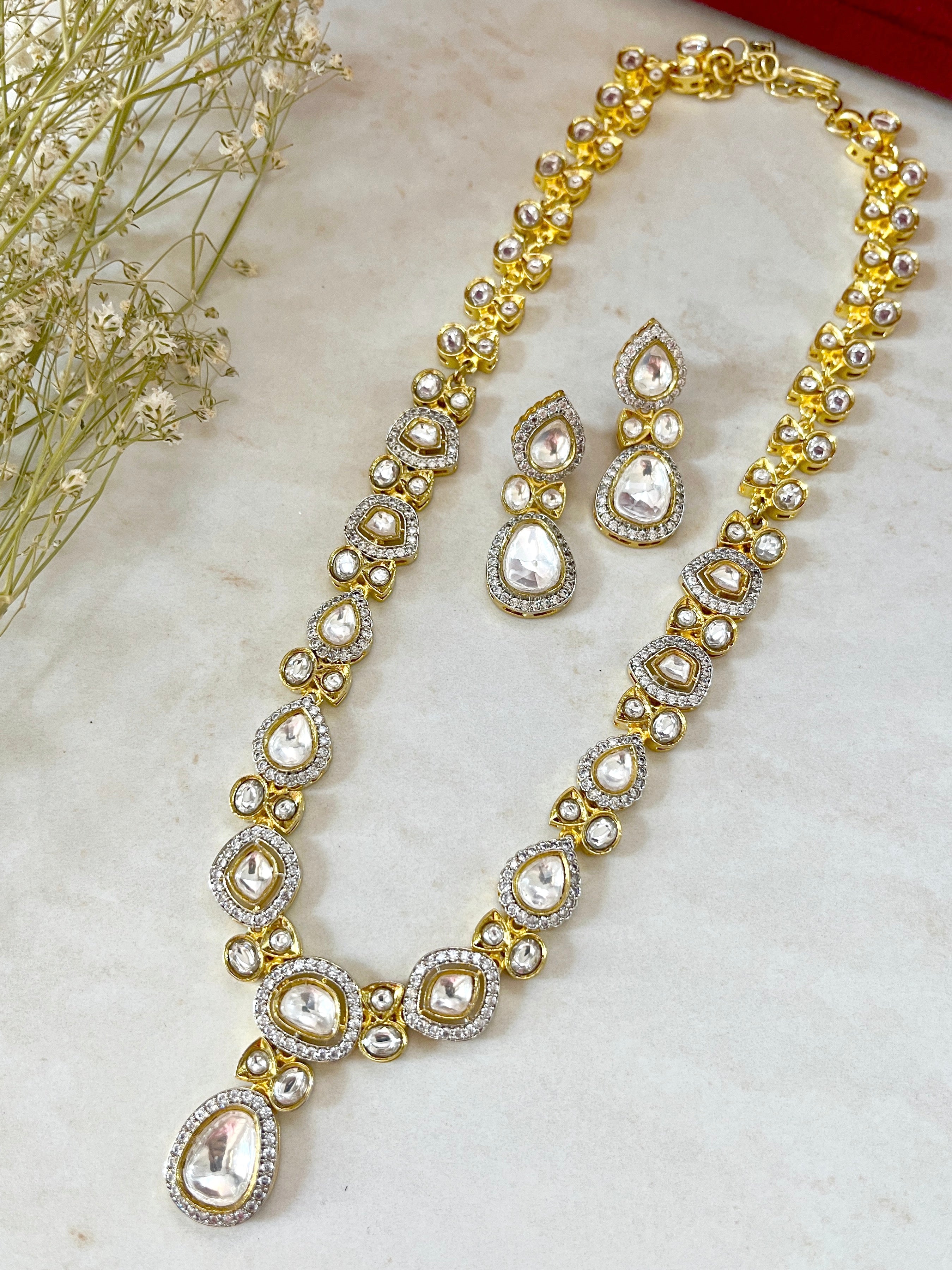 Saira Classic Polki Necklace Set