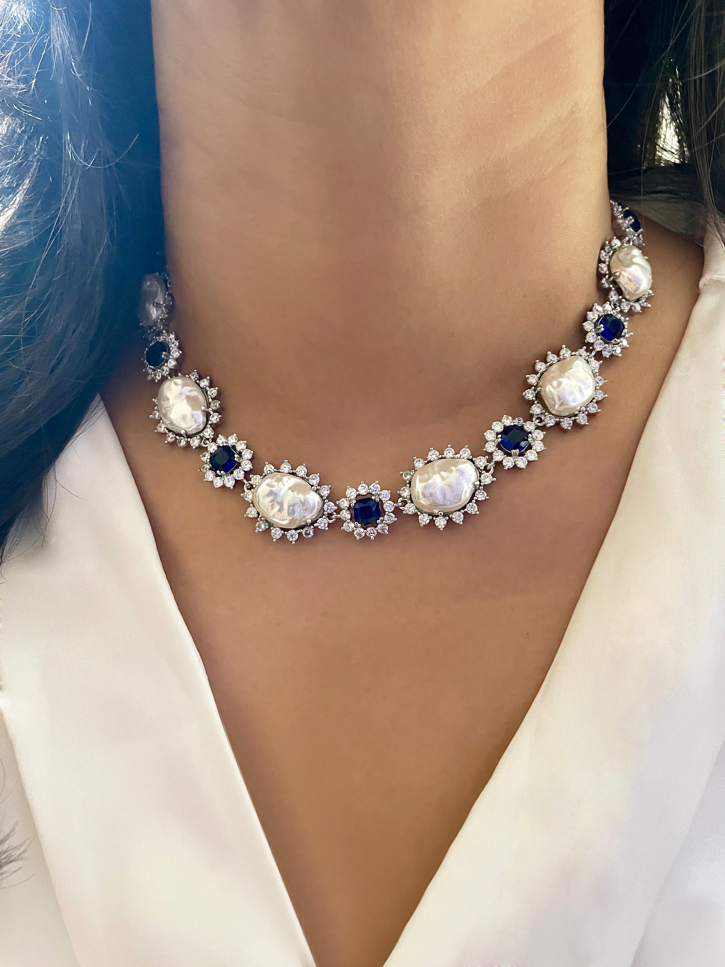 Cathy Baroque Pearls Designer Necklace Set