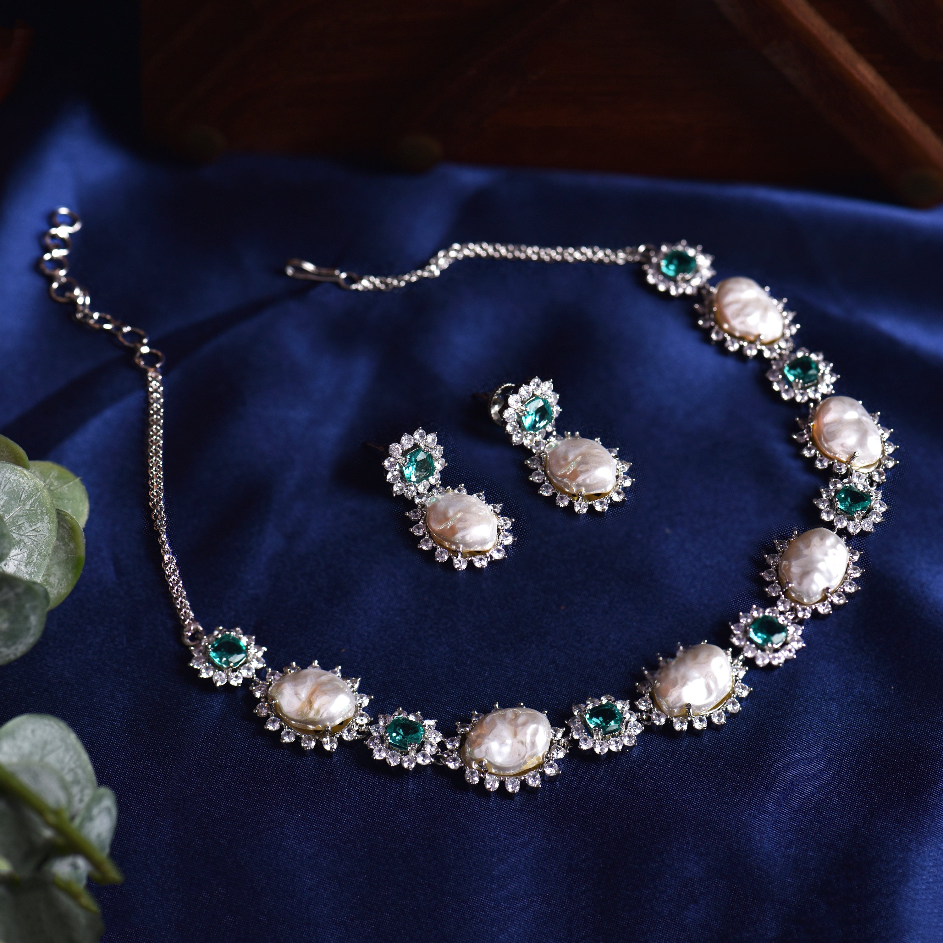 Cathy Baroque Pearls Designer Necklace Set