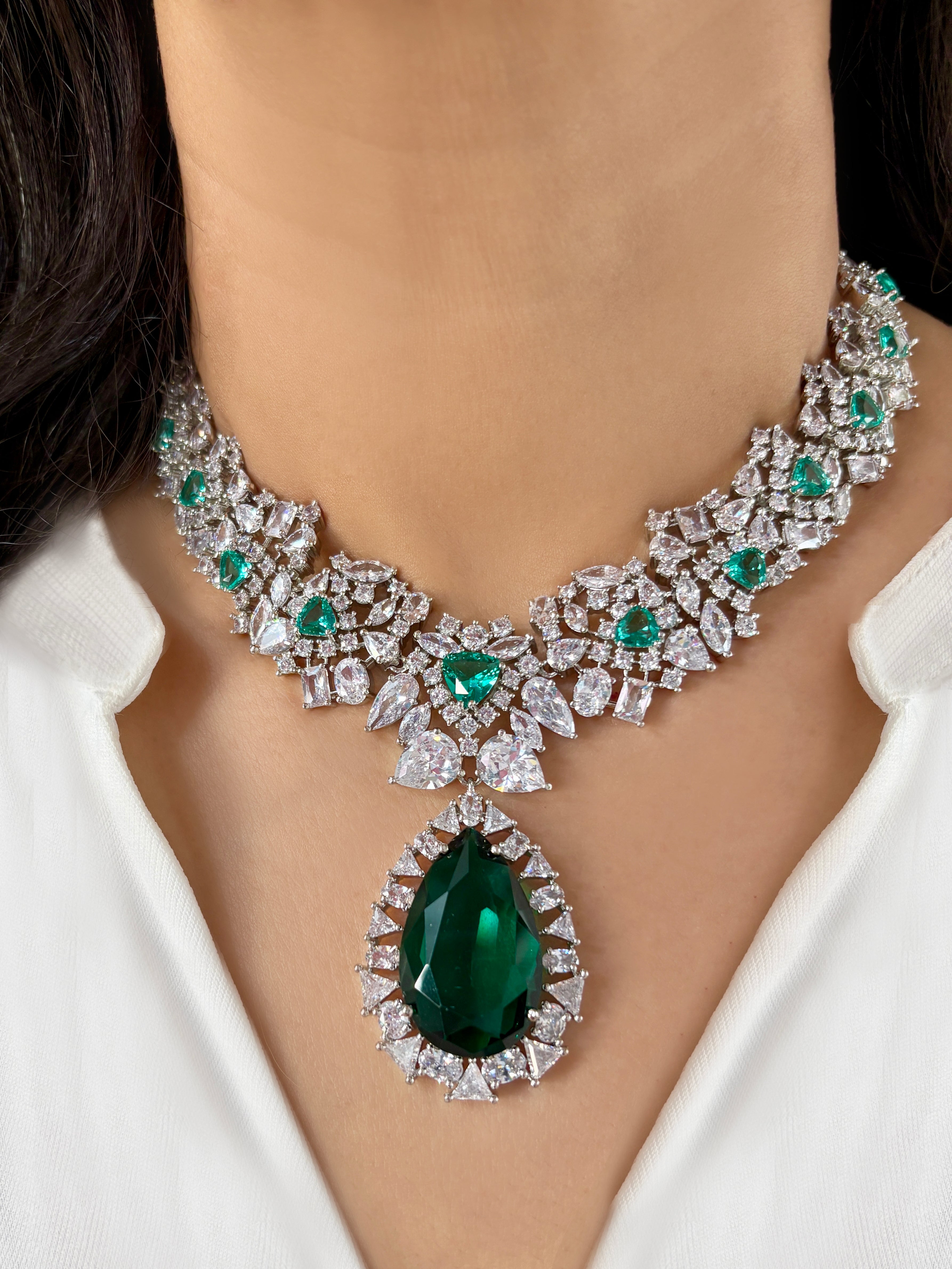 Celine Diamond & Gemstone Necklace Set