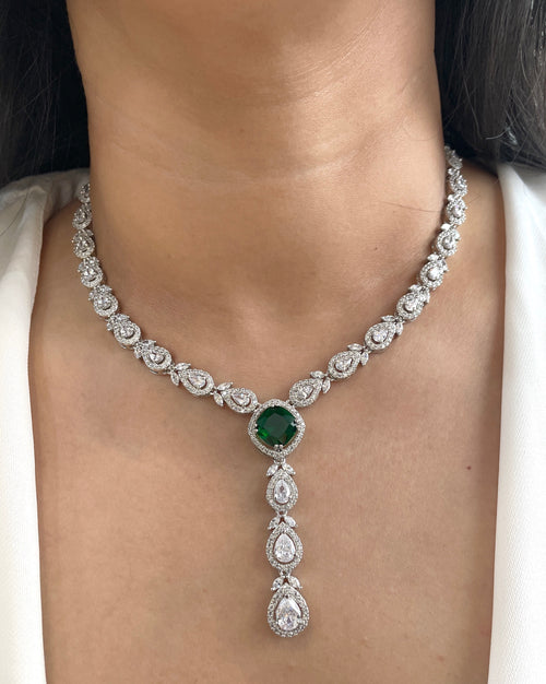 Alice Lariat Style Diamond Necklace Set
