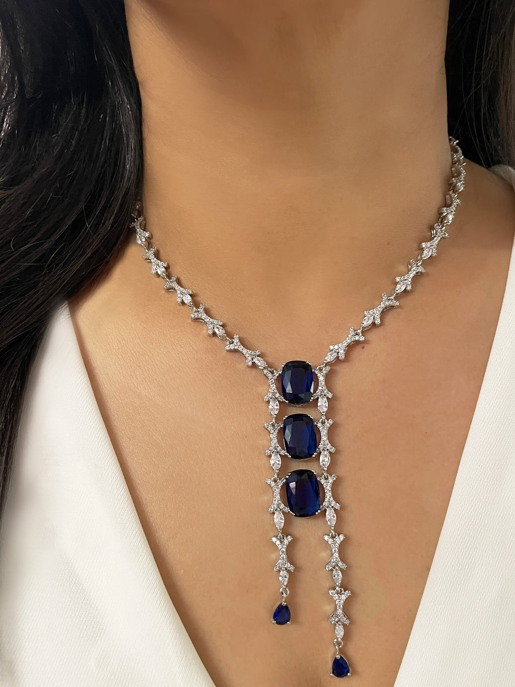 Isla Diamond Long Necklace Set