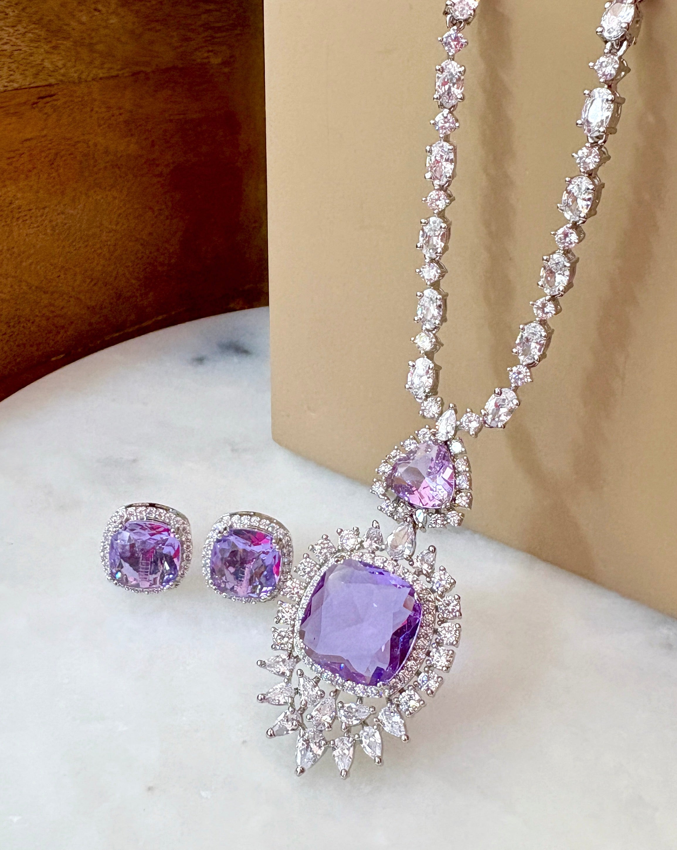Zia Fancy Diamond Necklace Set