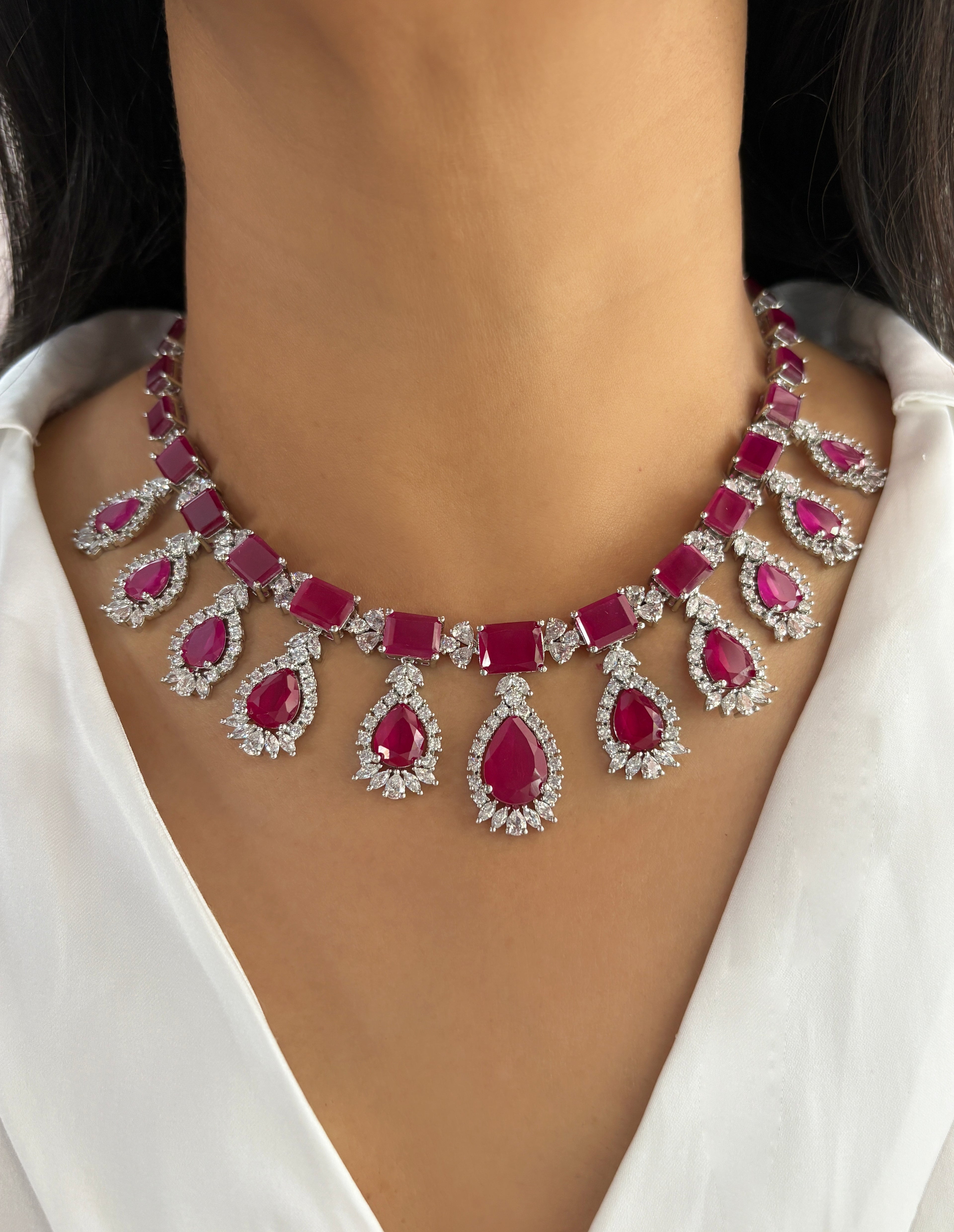 Diara Diamond & Gemstone Necklace Set