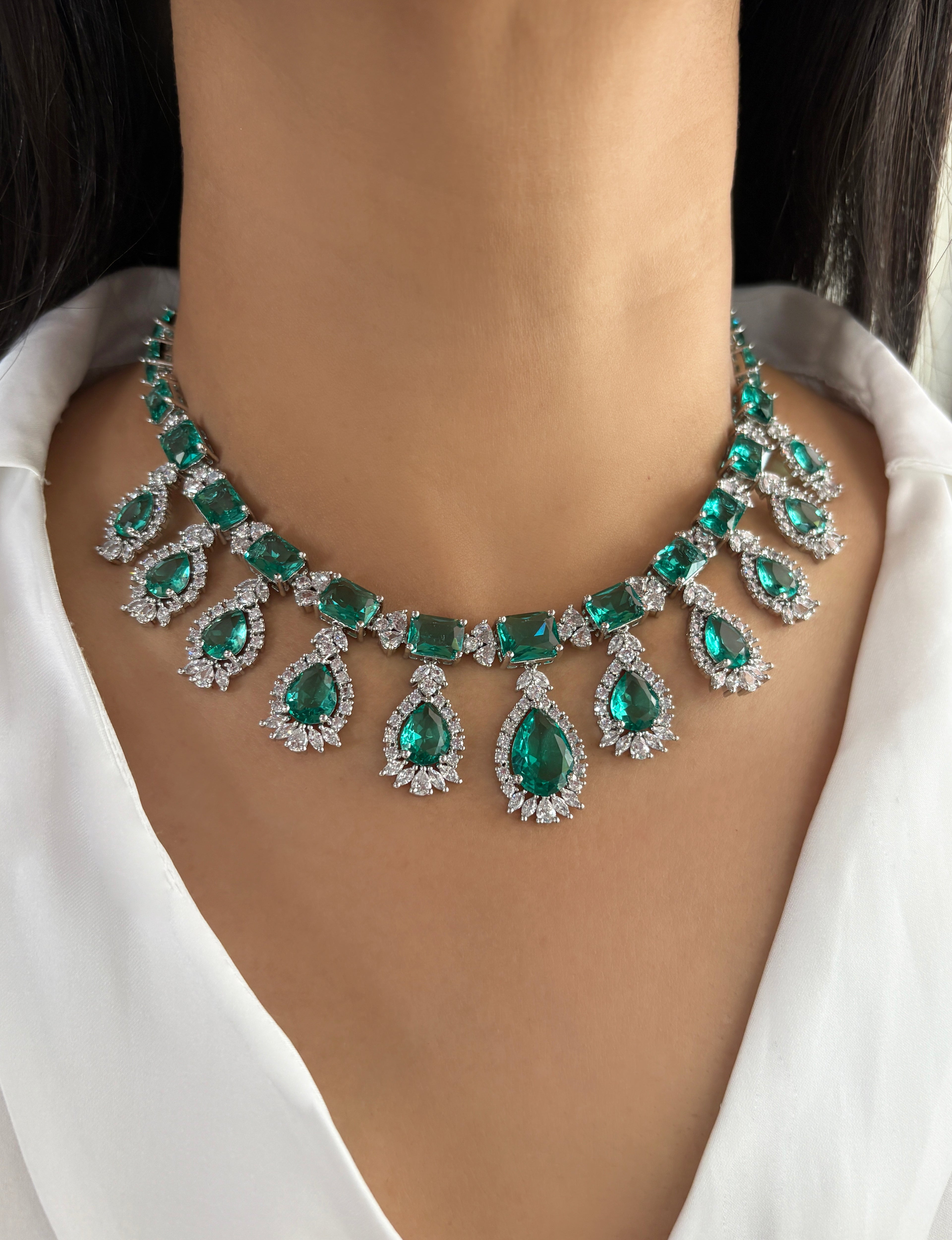 Diara Diamond & Gemstone Necklace Set