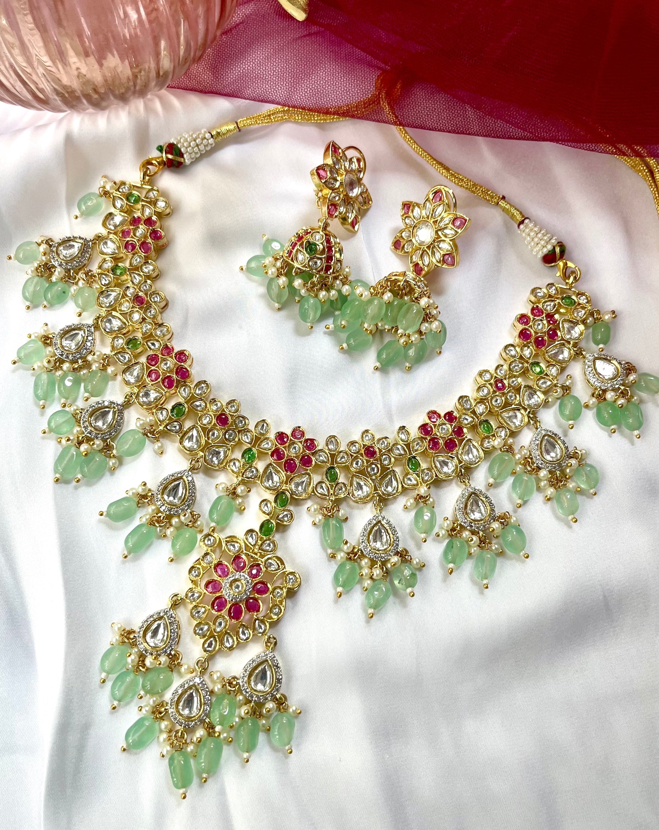 Maisha Polki Designer Necklace Set