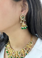 Tridha Gold Plated Heritage Polki Necklace Set