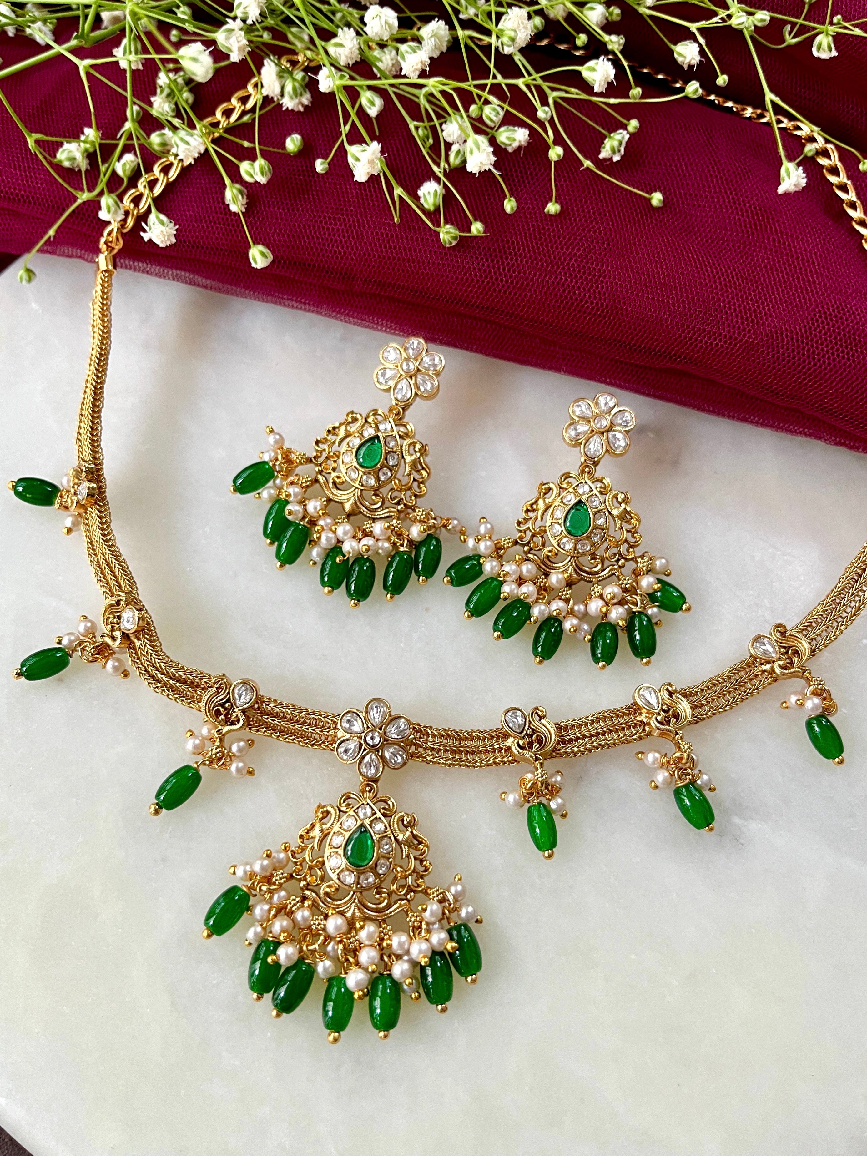 Dhriti Polki Designer Necklace Set