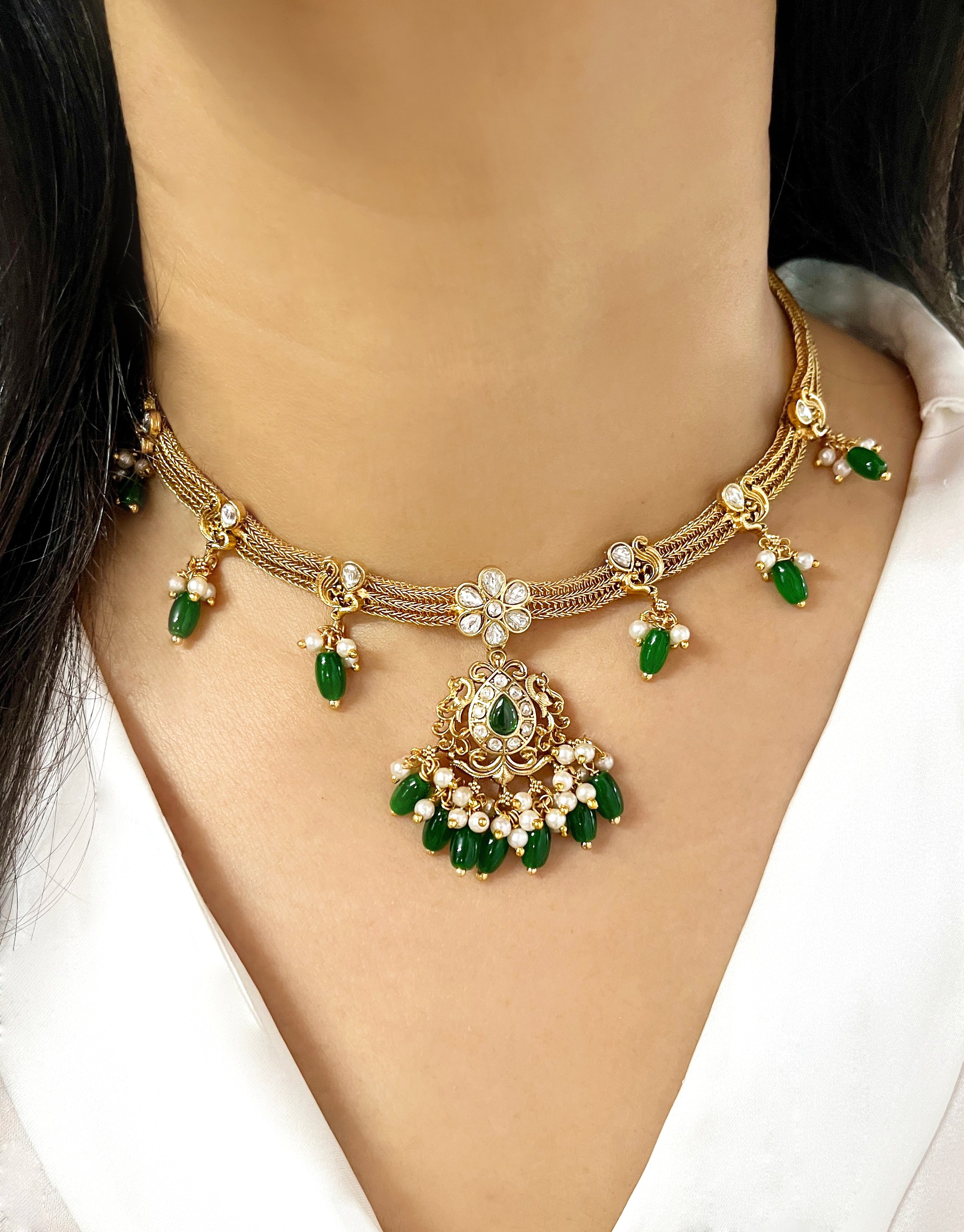 Dhriti Polki Designer Necklace Set