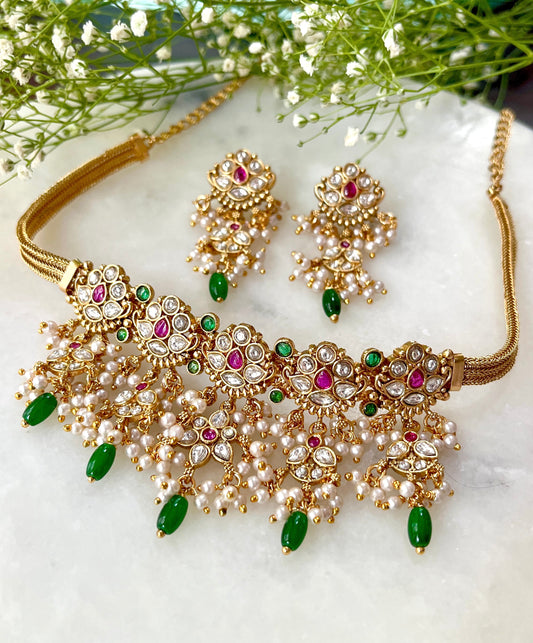Revati Polki Designer Choker Set