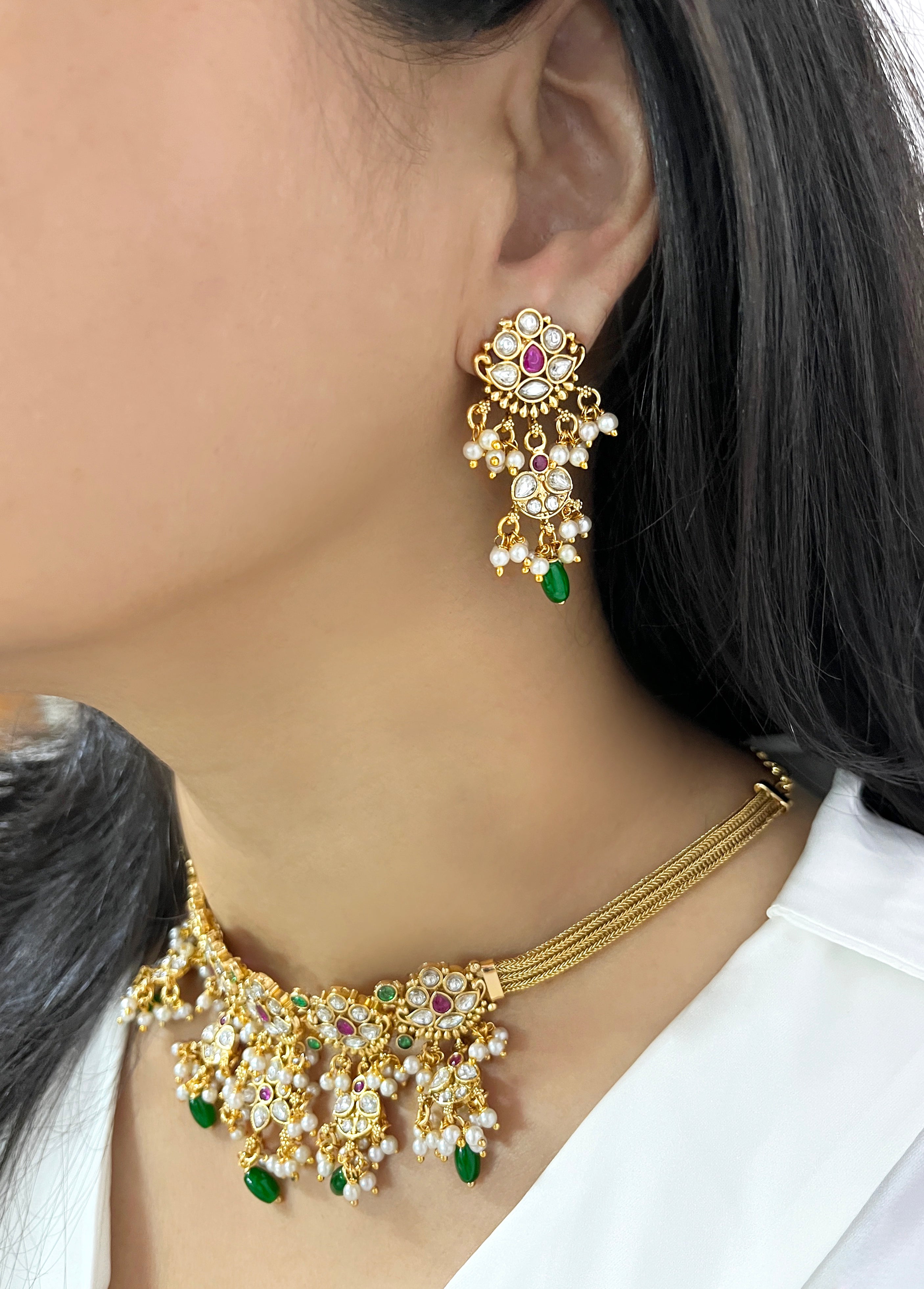 Revati Polki Designer Choker Set