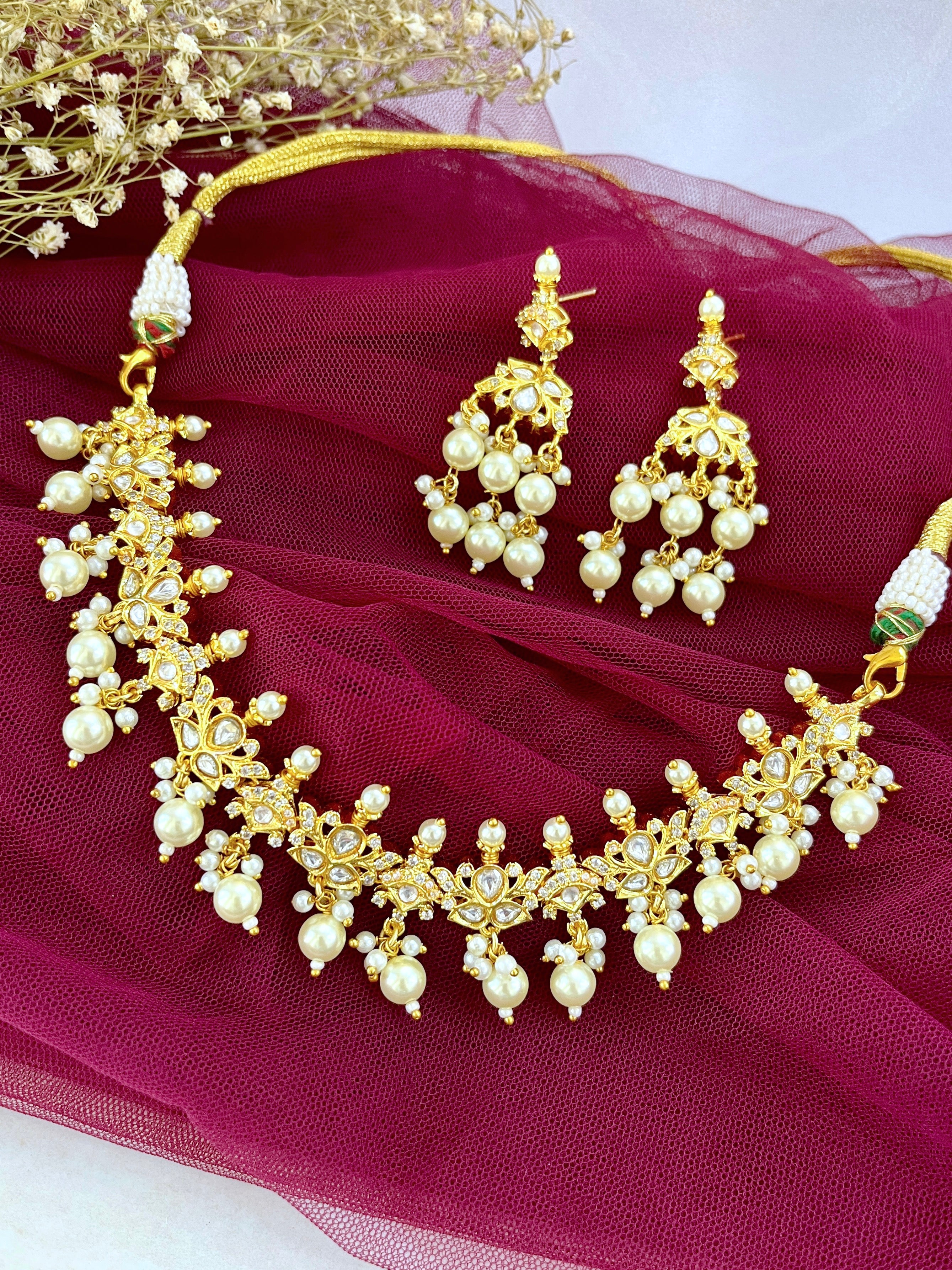 Nirvi Classic Polki Necklace Set